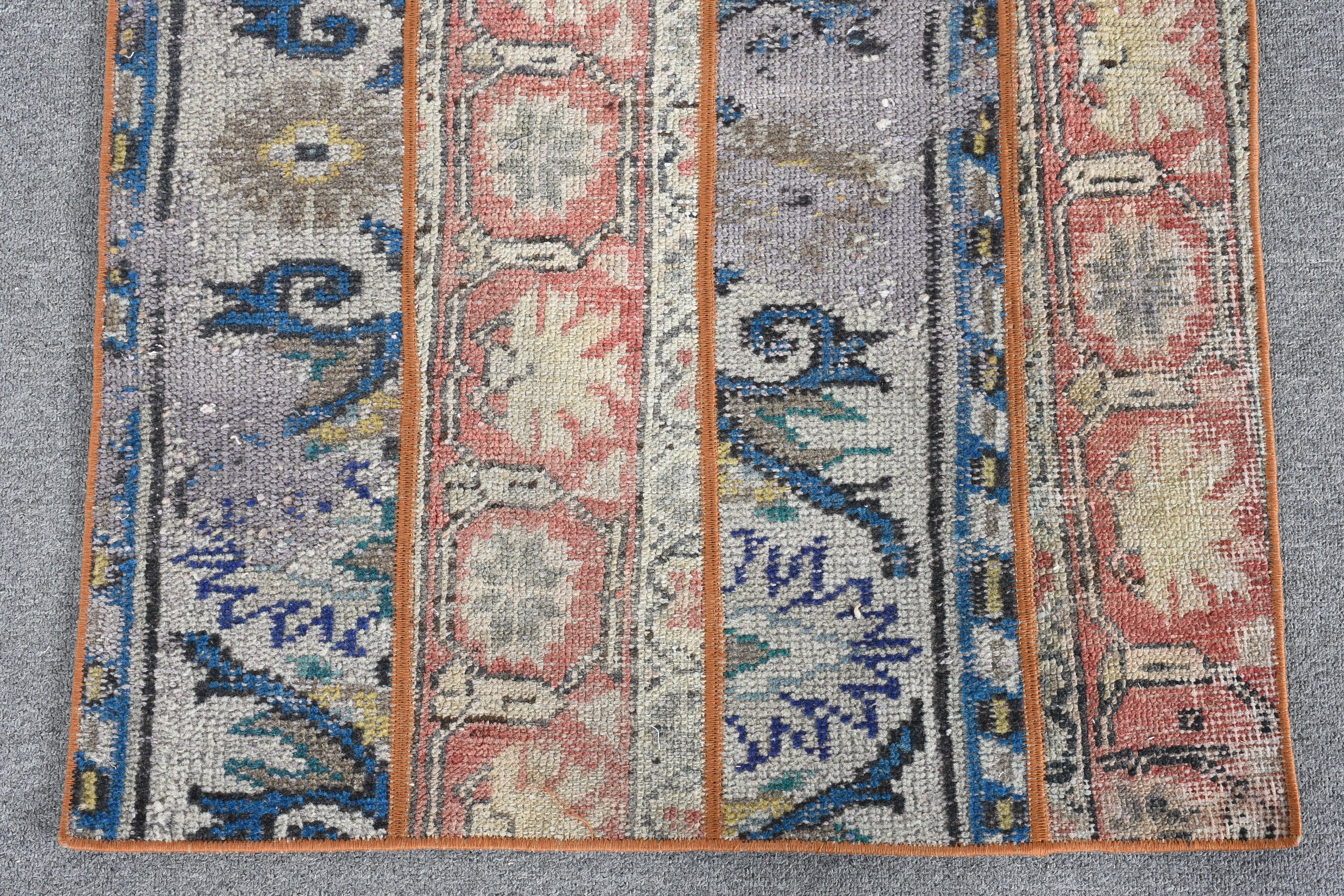 2,3x3,1 ft Küçük Halı, Banyo Halısı, Turuncu Anadolu Halıları, Banyo Halıları, Araba Paspas Halıları, Türk Halısı, Yün Halı, Vintage Halı, Oryantal Halılar