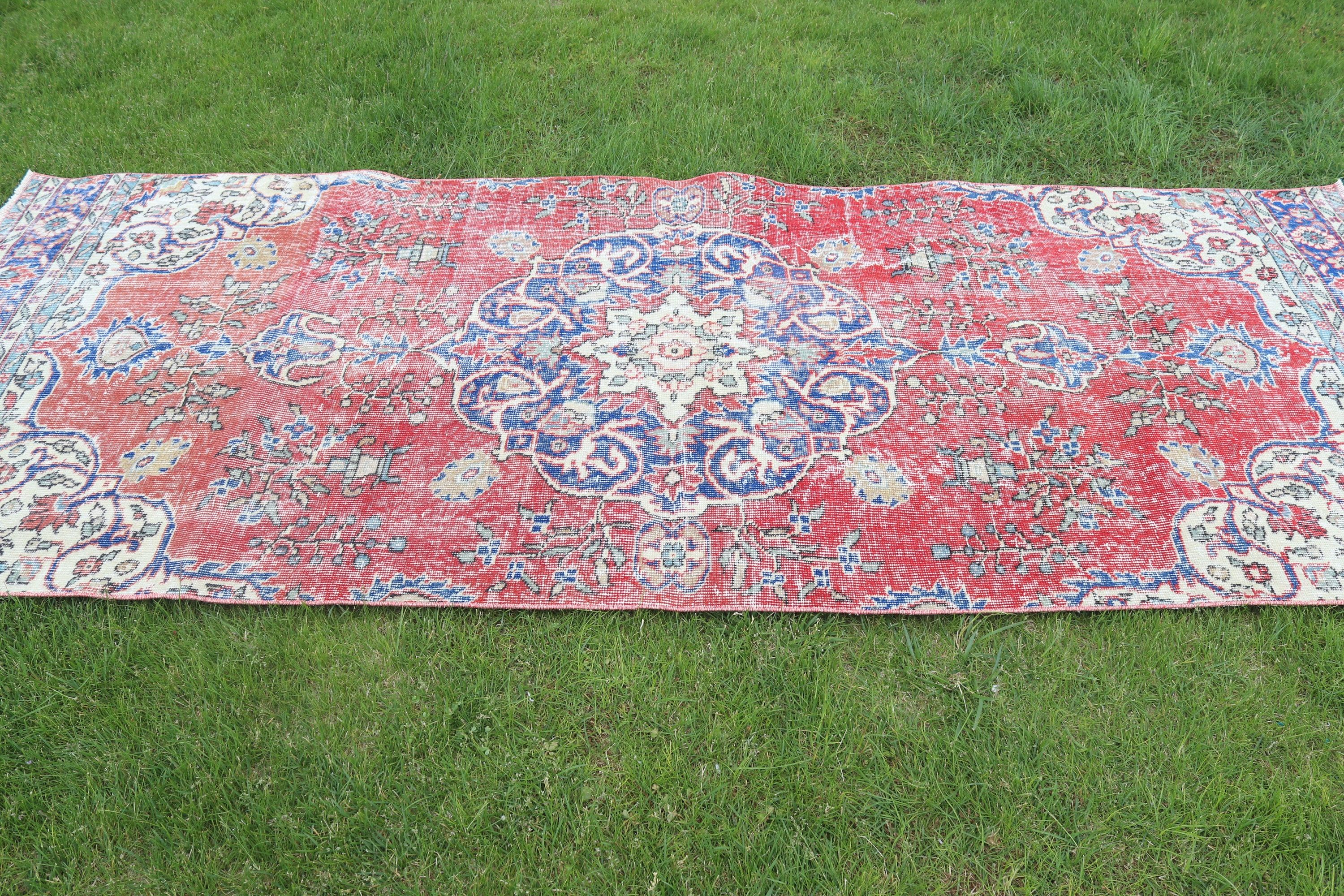 Beni Ourain Koşucu Halısı, Kırmızı Oushak Halısı, Antika Halı, Türk Halıları, Boho Halıları, Vintage Halı, Vintage Runner Halısı, 3.5x8.9 ft Runner Halısı