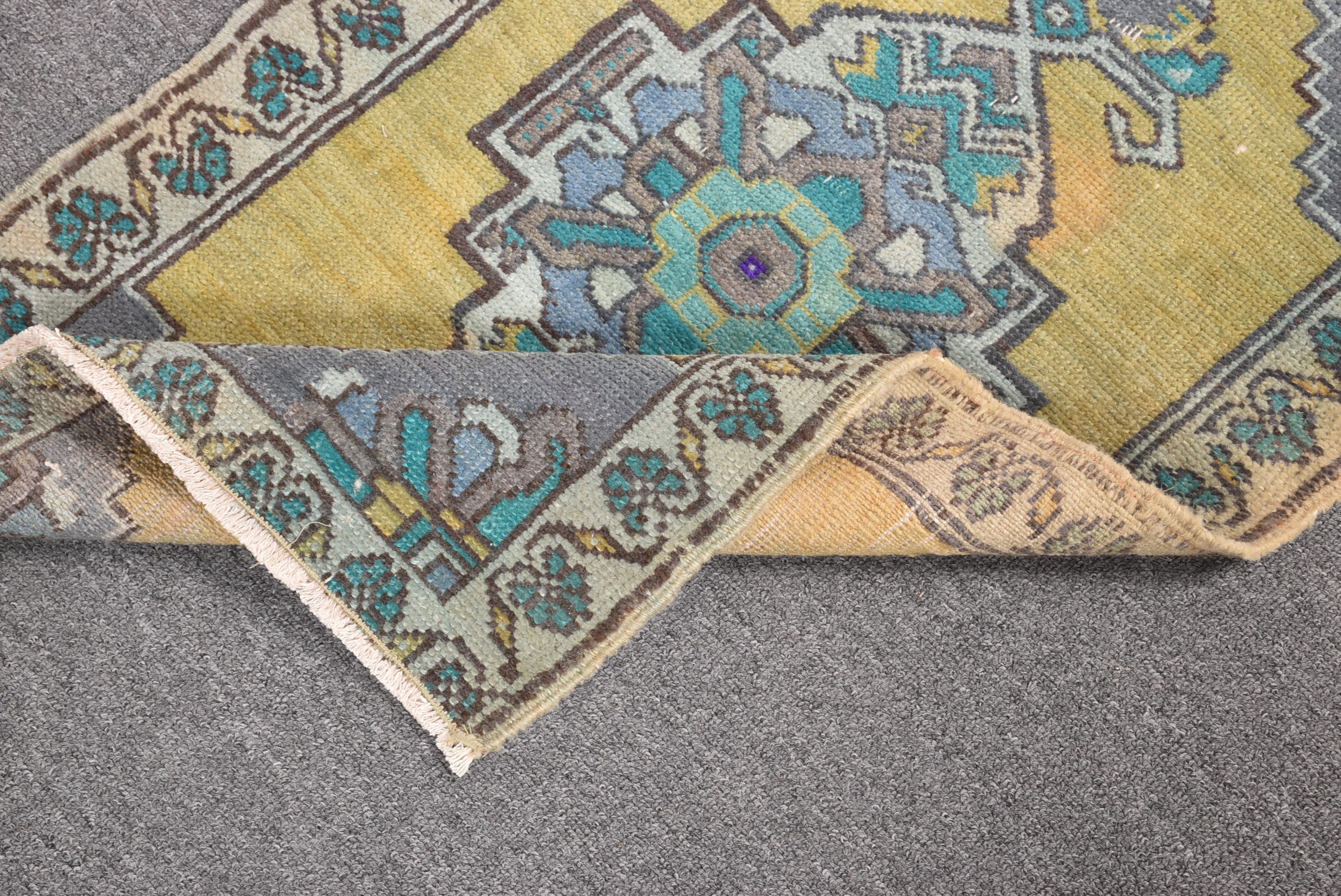 Kitchen Rugs, Vintage Rugs, Cool Rugs, Turkish Rug, Small Boho Rugs, Green Floor Rug, 1.6x2.7 ft Small Rug, Rugs for Bathroom, Entry Rugs