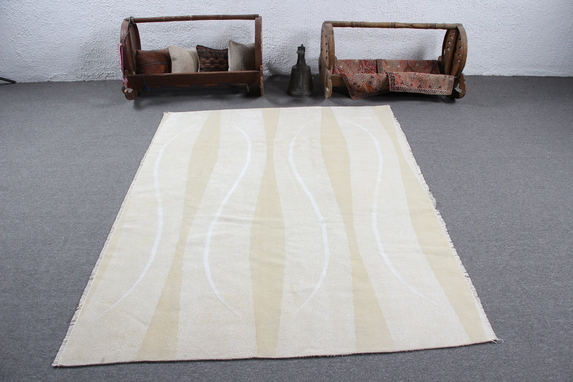 6.5x5 ft Area Rug, Turkish Rug, Living Room Rugs, Rugs for Area, Bedroom Rugs, Vintage Rug, Beige Home Decor Rug, Cute Rugs, Anatolian Rugs