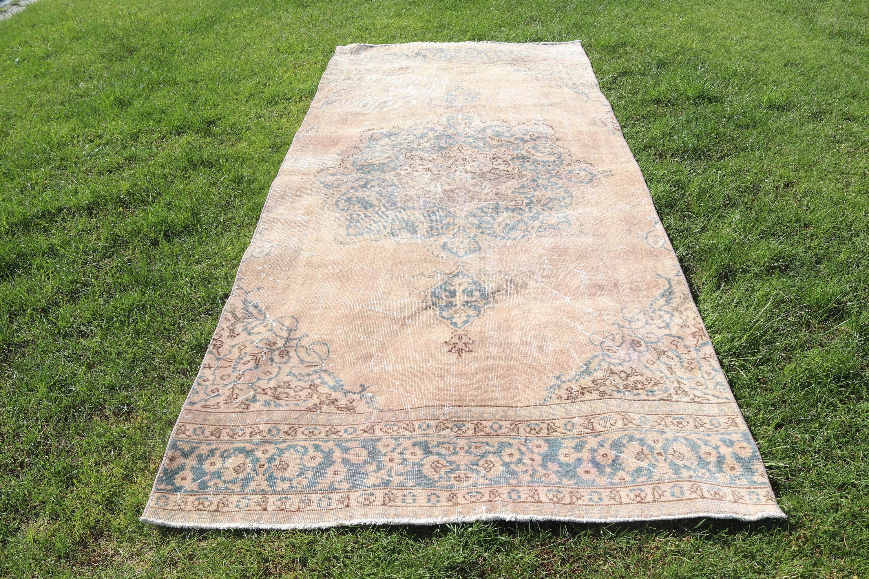 Mutfak Halısı, Vintage Halılar, Büyük Vintage Halılar, Türk Halıları, Büyük Boho Halısı, Yer Halısı, 4.4x9.9 ft Büyük Halılar, Bej Bildirimi Halı