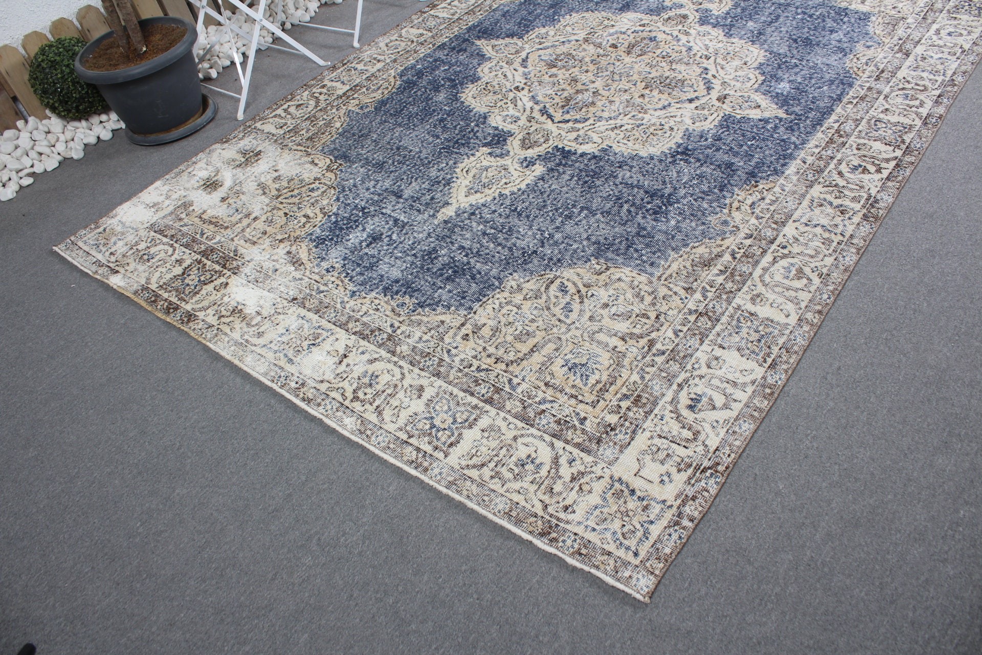 Home Decor Rug, Bedroom Rugs, Antique Rug, Cute Rug, Vintage Rugs, Dining Room Rug, Turkish Rugs, Blue  6.4x9.9 ft Large Rugs