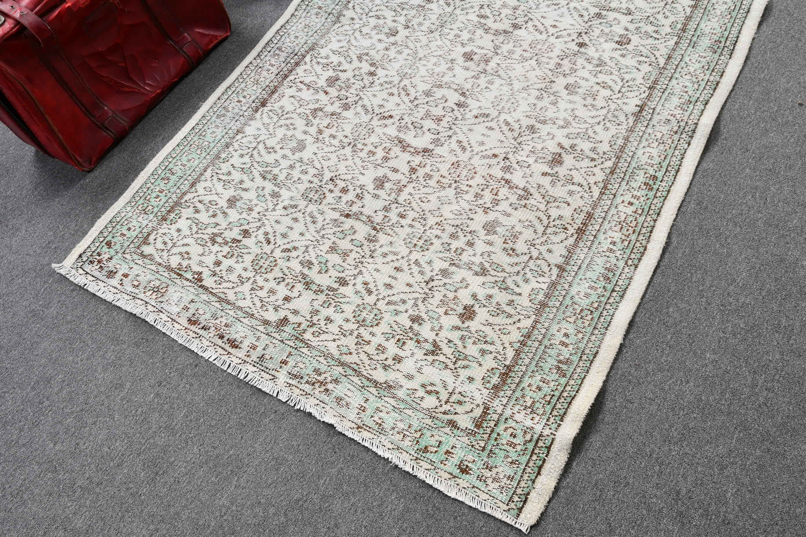 Türk Halıları, Parlak Halılar, Mutfak Halıları, Mutfak Halıları, 4.1x6.4 ft Alan Halısı, Yün Halısı, Anadolu Halısı, Bej Ev Dekor Halıları, Vintage Halı