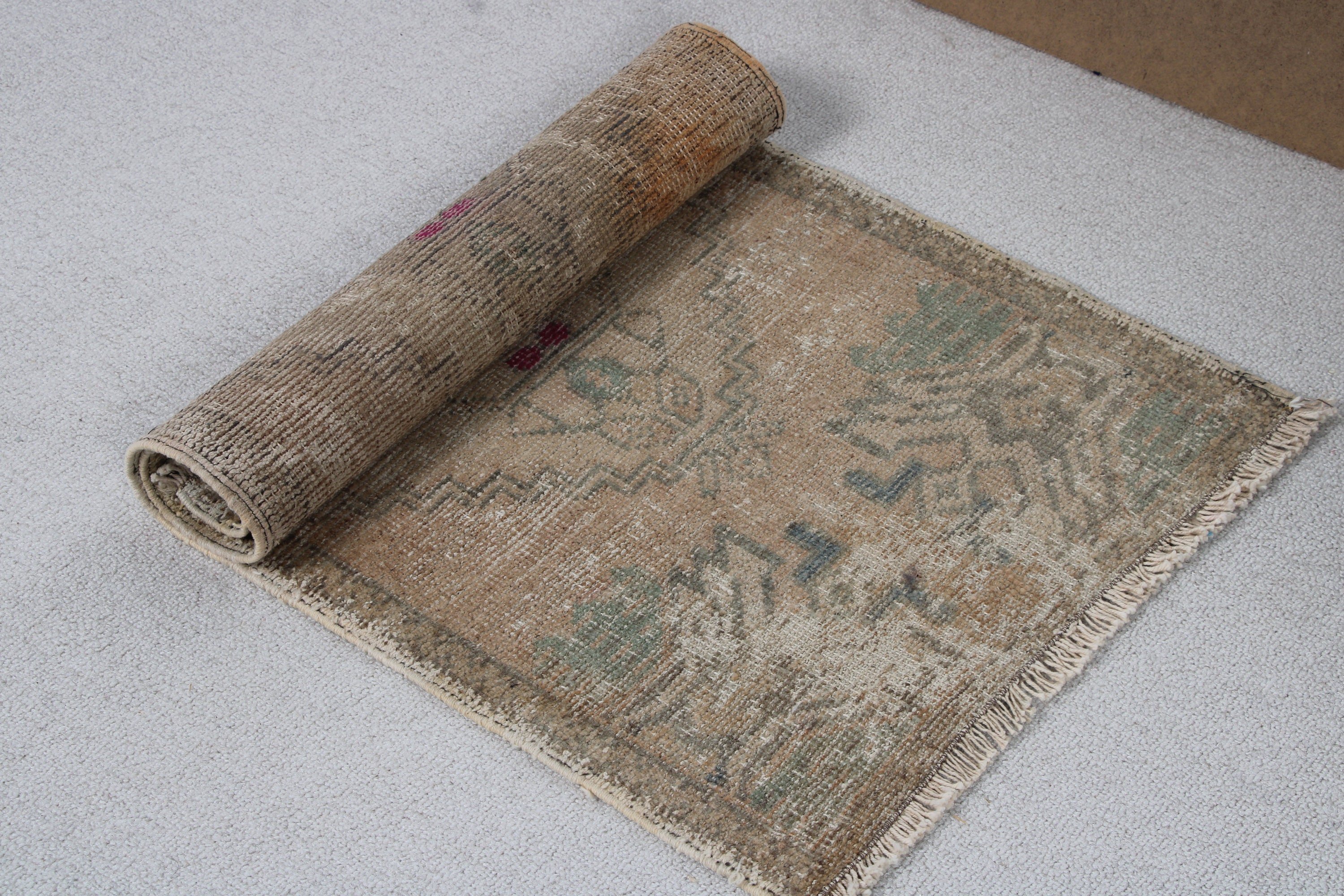 Antique Rugs, Beige Oriental Rugs, Car Mat Rugs, Vintage Rugs, 1.6x3.1 ft Small Rug, Turkish Rugs, Small Vintage Rug