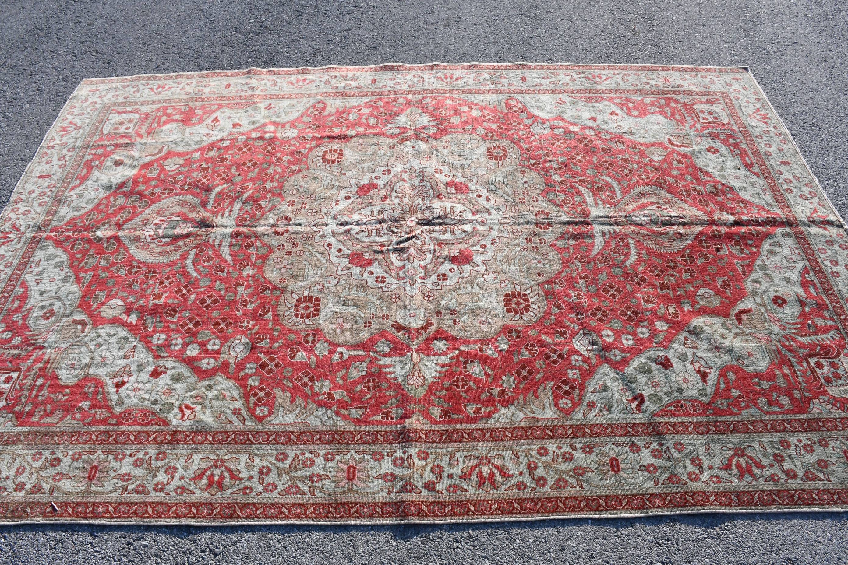 Yemek Odası Halısı, Bohem Halıları, Oushak Halısı, Pembe Oushak Halıları, Yatak Odası Halıları, Türk Halıları, 6.2x9 ft Büyük Halı, Oturma Odası Halısı, Vintage Halı