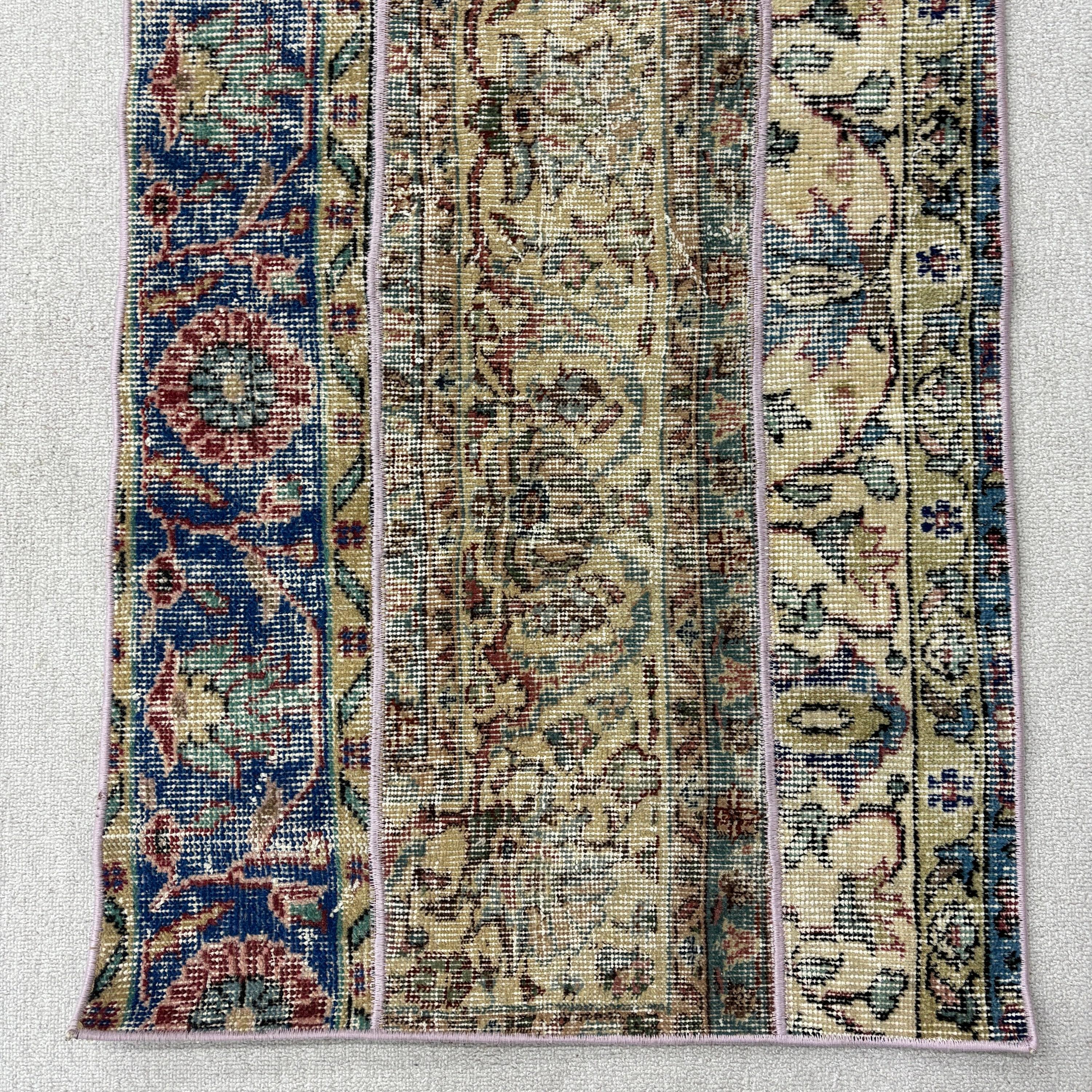 Türk Halısı, Vintage Halılar, 2.2x4.8 ft Küçük Halı, Lüks Halılar, Bej Oushak Halıları, Araba Paspas Halıları, Yer Halısı, Küçük Alan Halıları, Bohem Halıları