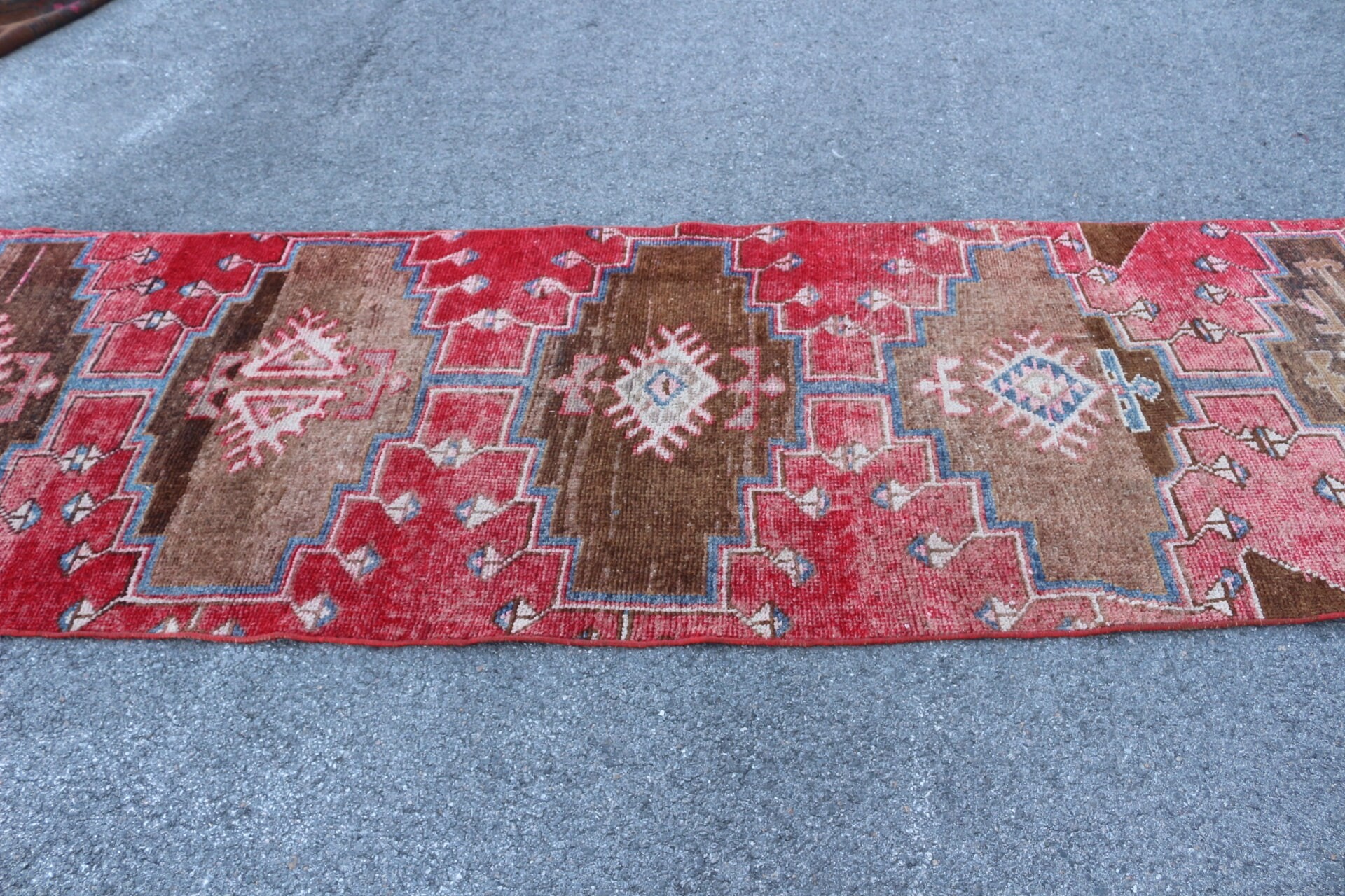 Corridor Rug, 3.5x11.5 ft Runner Rug, Red Anatolian Rug, Rugs for Kitchen, Kitchen Rugs, Cool Rug, Vintage Rug, Turkish Rug, Wool Rug