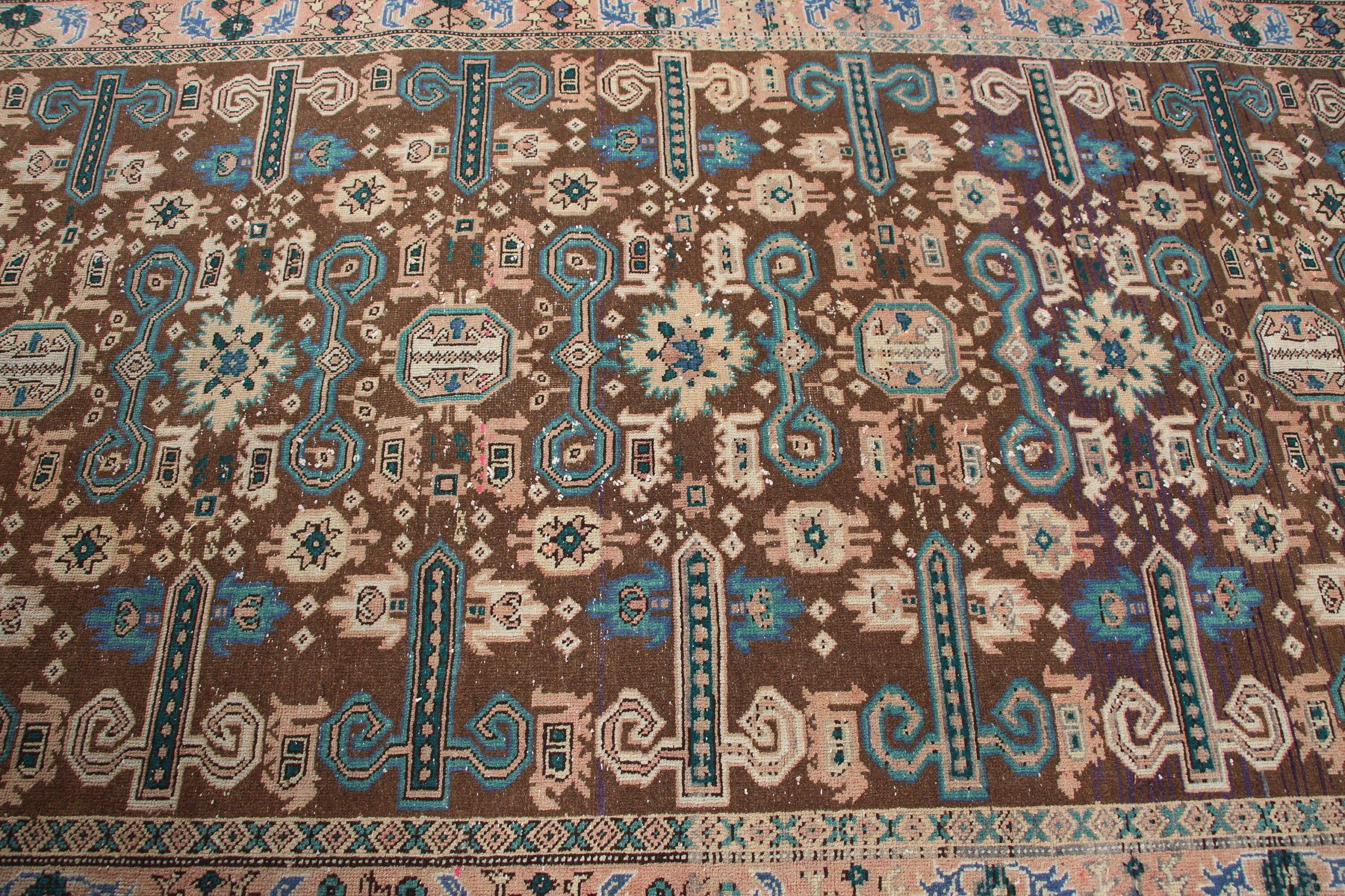 Anatolian Rug, Cool Rug, Dining Room Rug, Turkish Rug, 4.6x9.6 ft Large Rug, Rugs for Salon, Salon Rug, Brown Antique Rug, Vintage Rugs