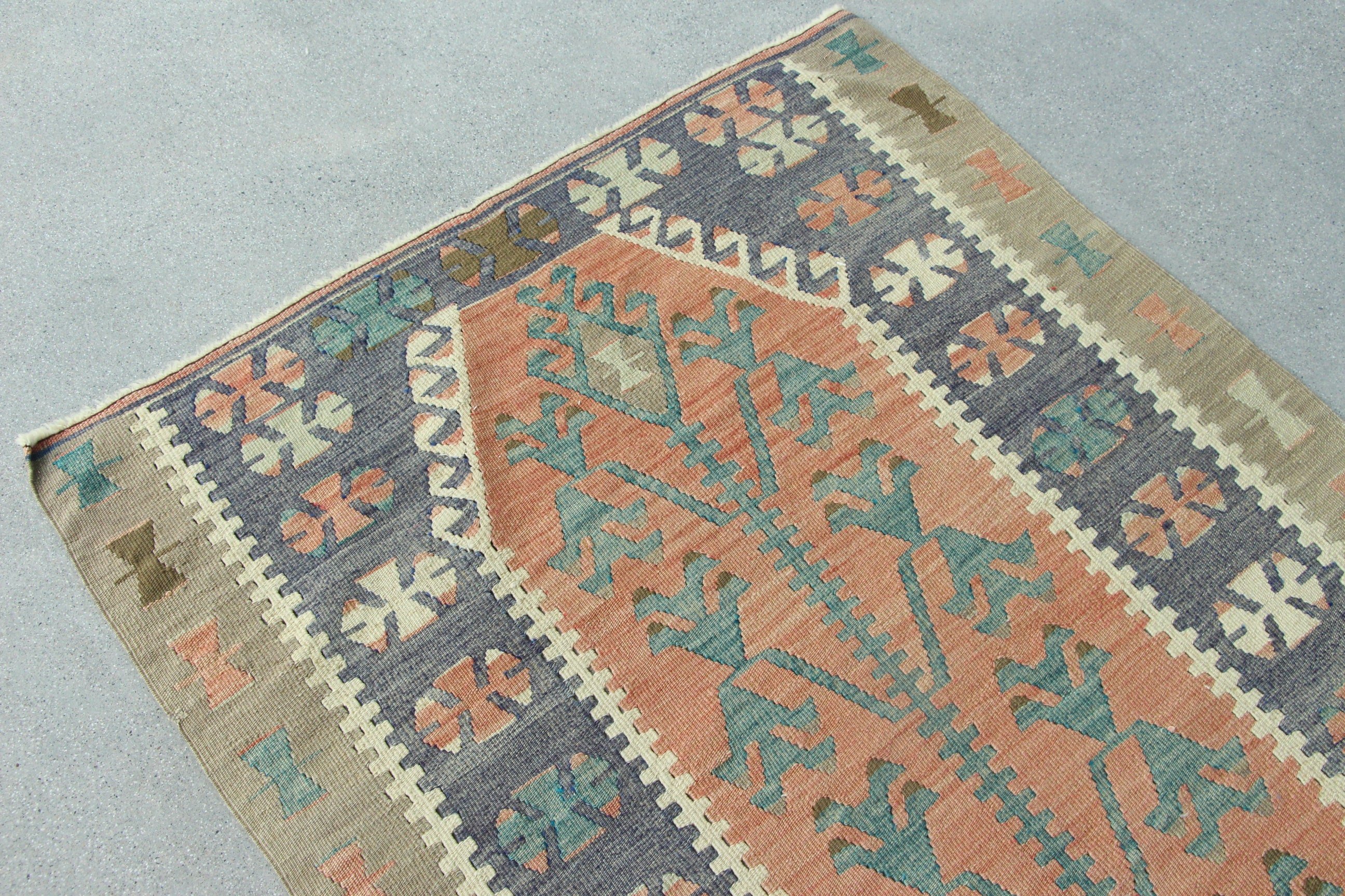 Vintage Rugs, Door Mat Rug, Oushak Rugs, Home Decor Rug, Rugs for Bath, Beige Cool Rugs, Kitchen Rugs, Turkish Rug, 3x3.9 ft Small Rugs