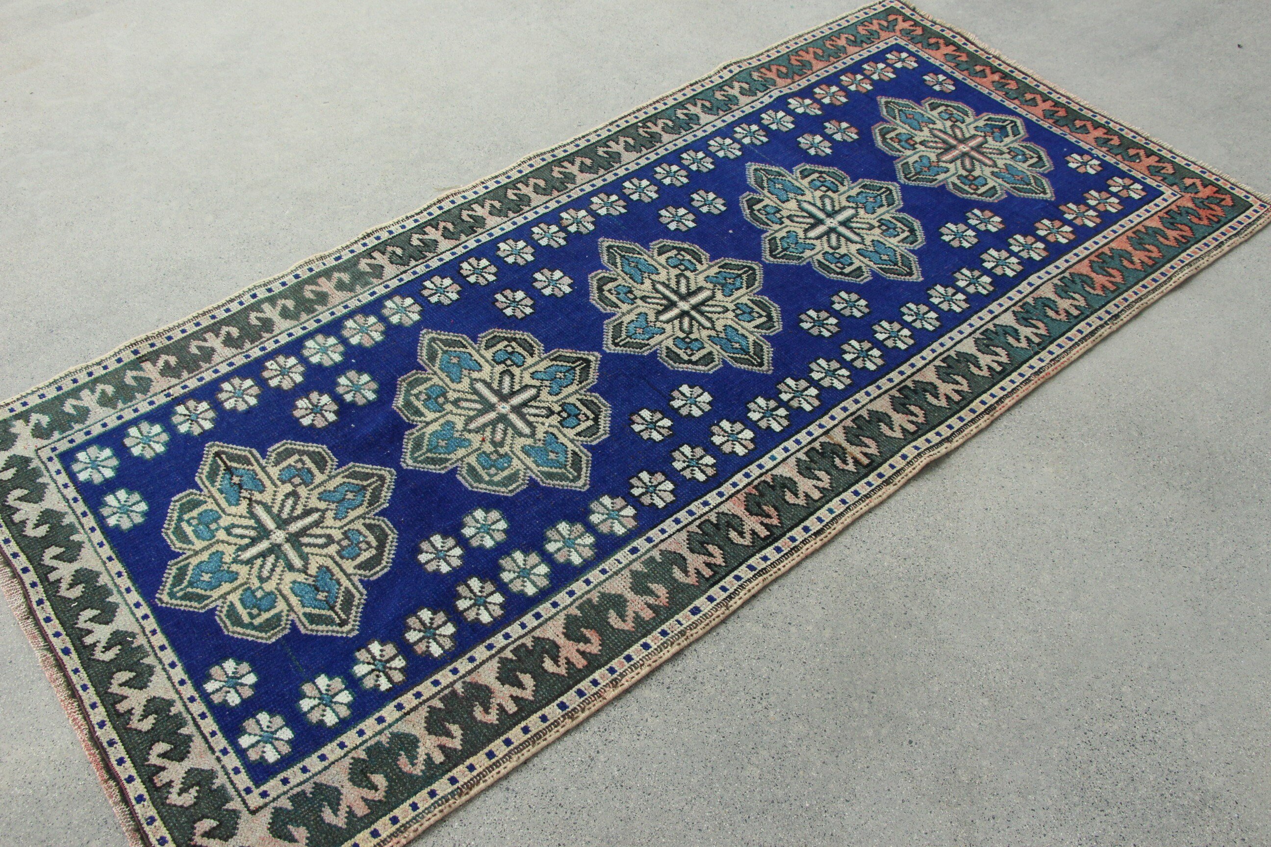 Vintage Rug, Cool Rug, Floor Rug, Art Rug, Entry Rug, Bedroom Rug, Turkish Rugs, 2.9x6.2 ft Accent Rug, Rugs for Entry, Blue Anatolian Rugs