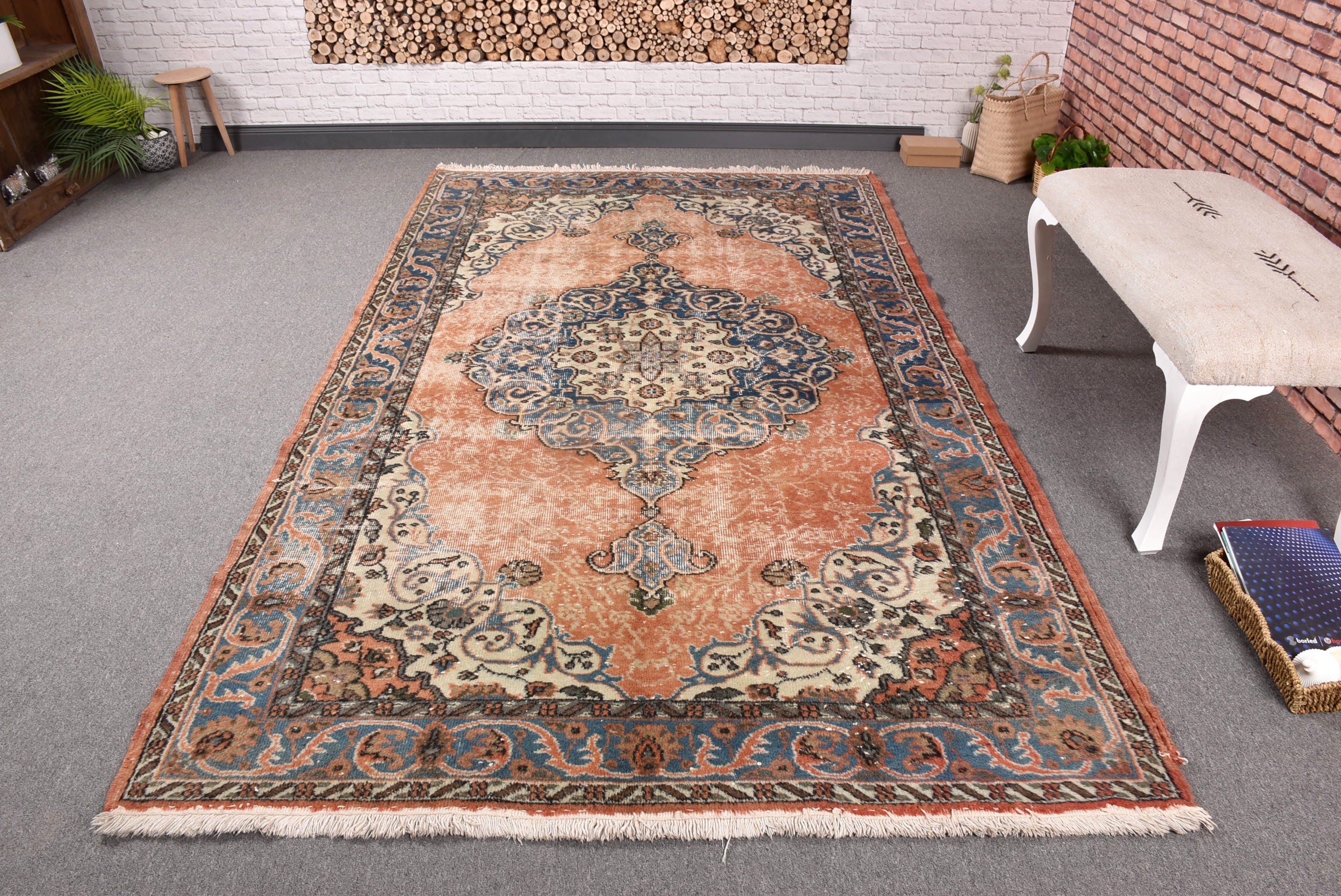 Mutfak Halıları, Oryantal Halılar, Büyük Vintage Halı, Vintage Halılar, Kırmızı Boho Halı, Salon Halısı, Lüks Halılar, 5.5x9 ft Büyük Halı, Türk Halısı