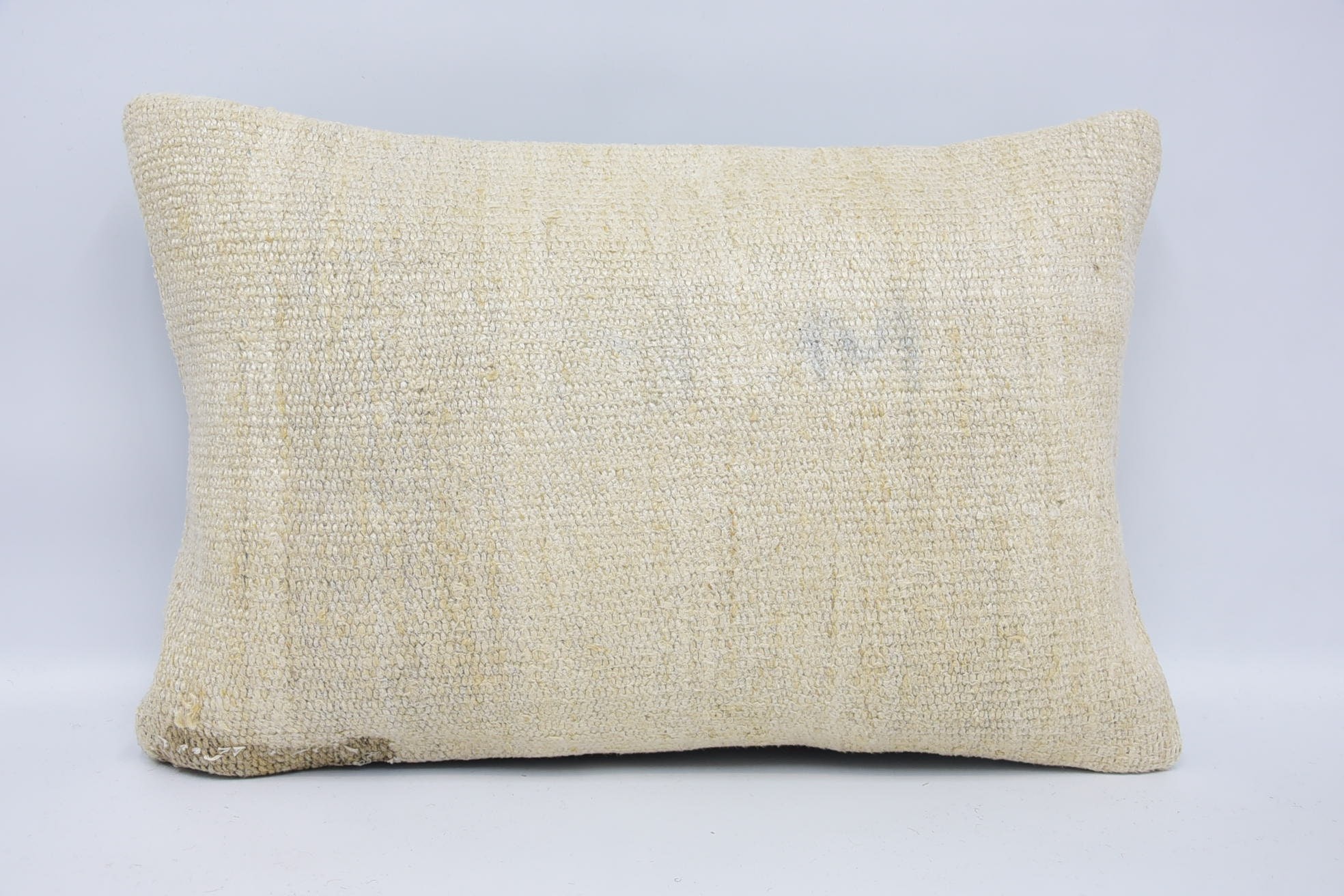 Floor Pillow, Outdoor Pillow Cover, 16"x24" White Cushion, Boho Pillow Sham Cover, Antique Pillows, Kilim Cushion Sham