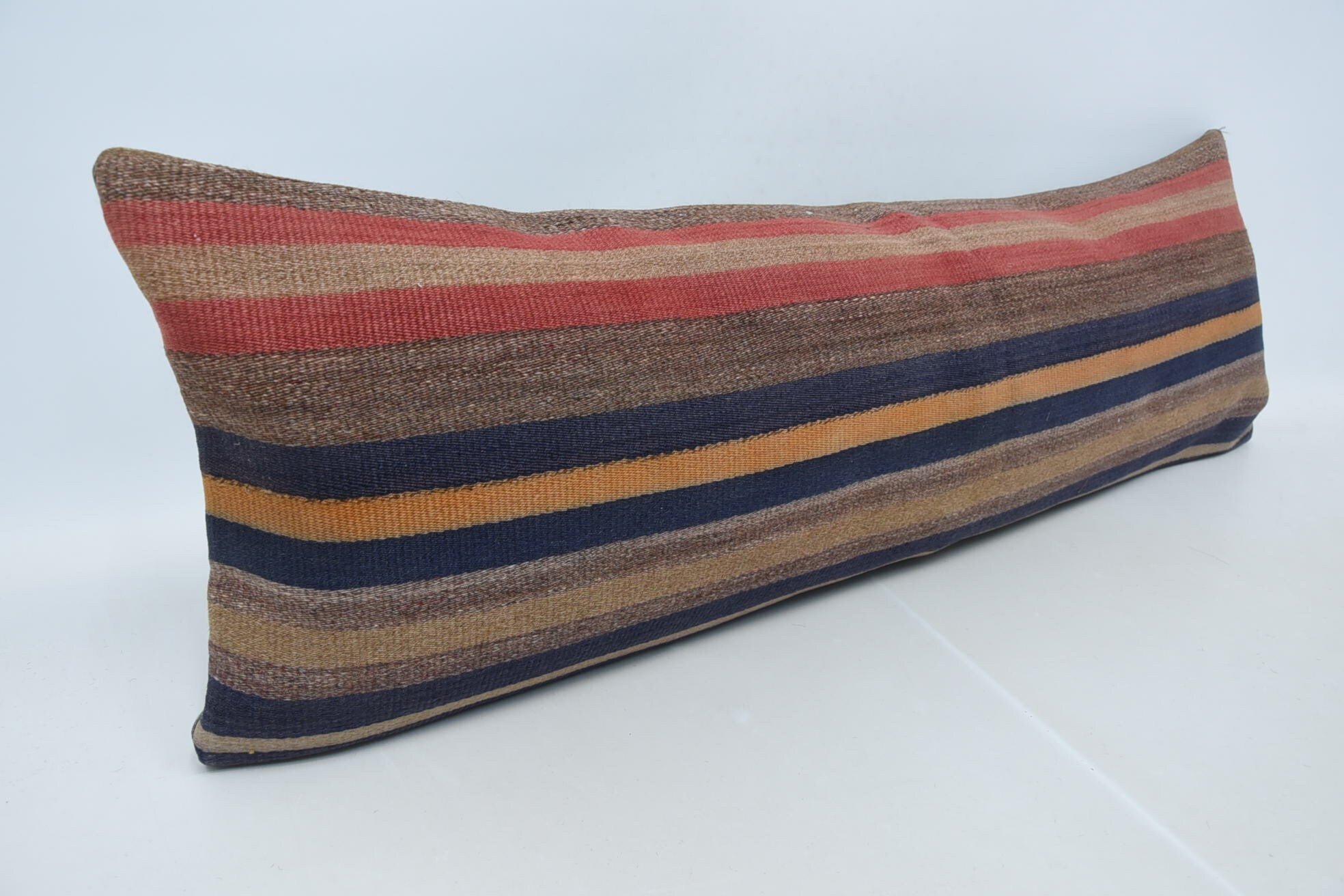 16"x48" Kırmızı Yastık Kılıfı, Boho Yastık Sham Örtüsü, Vintage Kilim Atma Yastık, Dış Mekan Yastık Kılıfı, Vintage Yastık