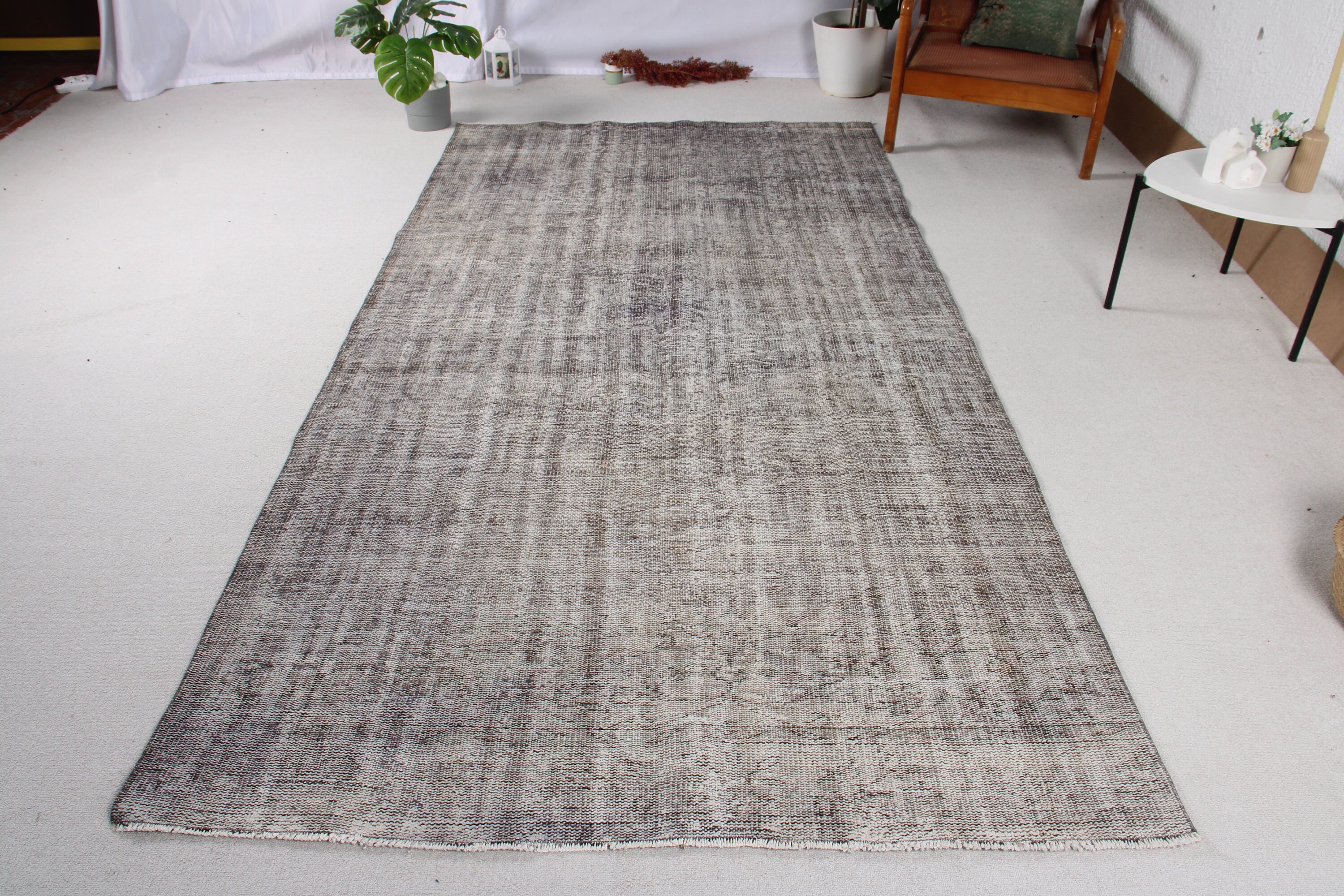 Vintage Rugs, Handwoven Rug, Floor Rugs, Large Vintage Rug, Gray Handwoven Rug, Large Boho Rug, Turkish Rugs, 4.9x9.4 ft Large Rugs