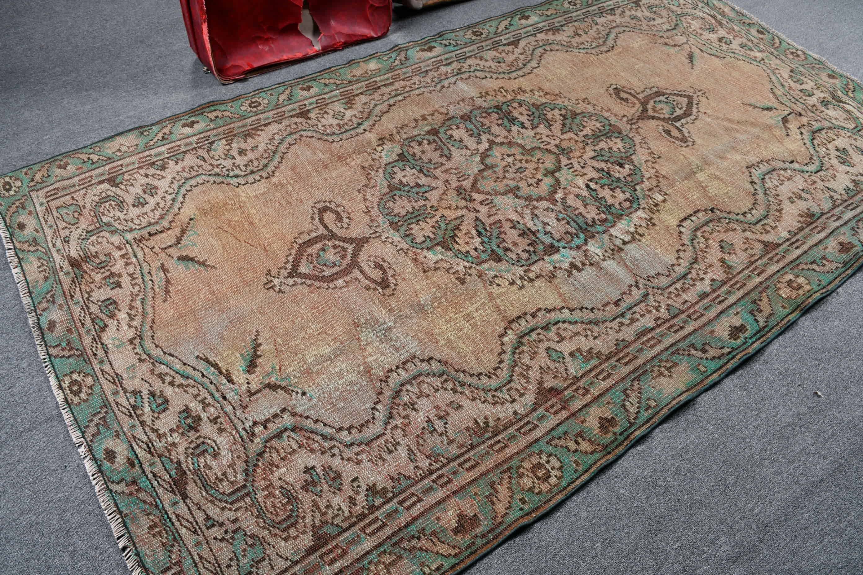 Salon Rugs, Brown Moroccan Rug, Eclectic Rug, Turkish Rug, Cool Rugs, Vintage Rugs, Living Room Rugs, 5x8.6 ft Large Rug