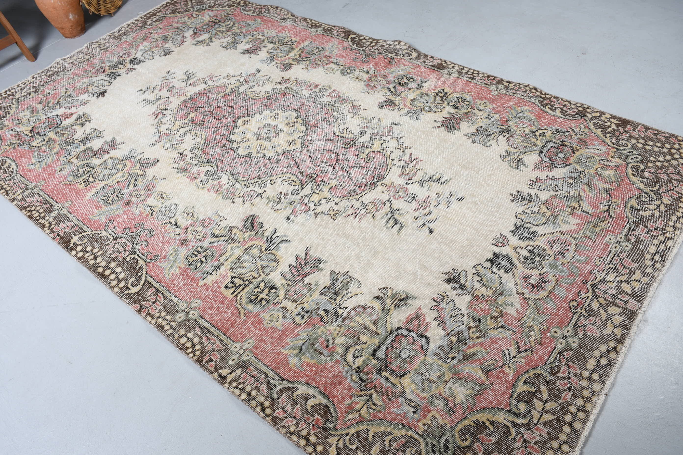 Mutfak Halısı, Yatak Odası Halıları, Salon Halısı, Bej 5.4x9.2 ft Büyük Halı, Türk Halıları, Vintage Halılar, Dekoratif Halı, Yer Halısı