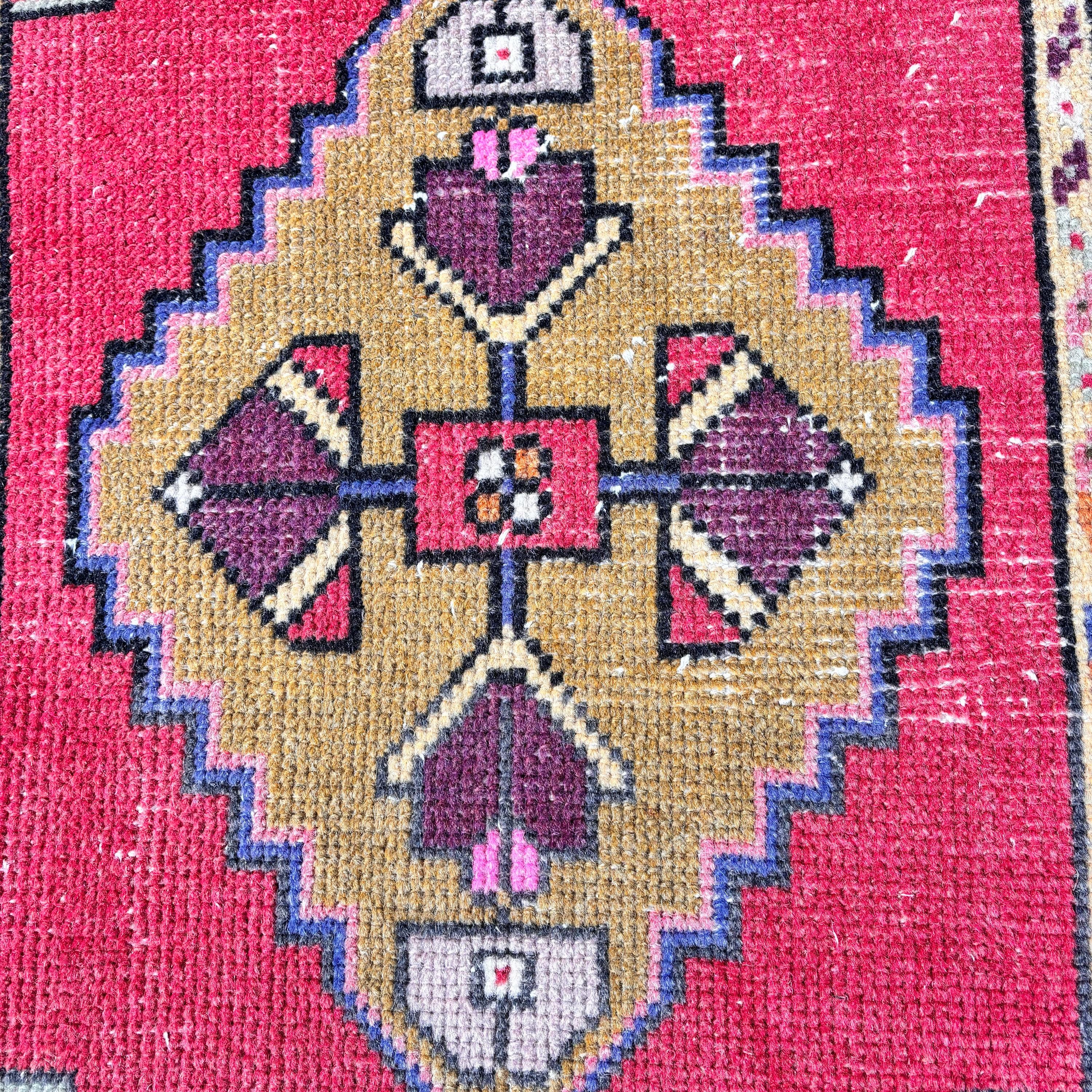 Red Bedroom Rugs, Vintage Rug, Turkish Rugs, Door Mat Rug, Car Mat Rug, Handwoven Rug, Modern Rugs, 1.7x3.2 ft Small Rugs, Ethnic Rugs