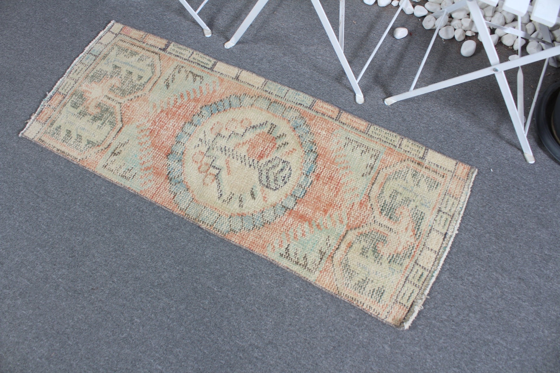 Floor Rugs, 1.6x3.9 ft Small Rug, Turkish Rug, Orange Cool Rug, Bath Rug, Old Rug, Cool Rug, Rugs for Bathroom, Vintage Rugs, Bedroom Rugs