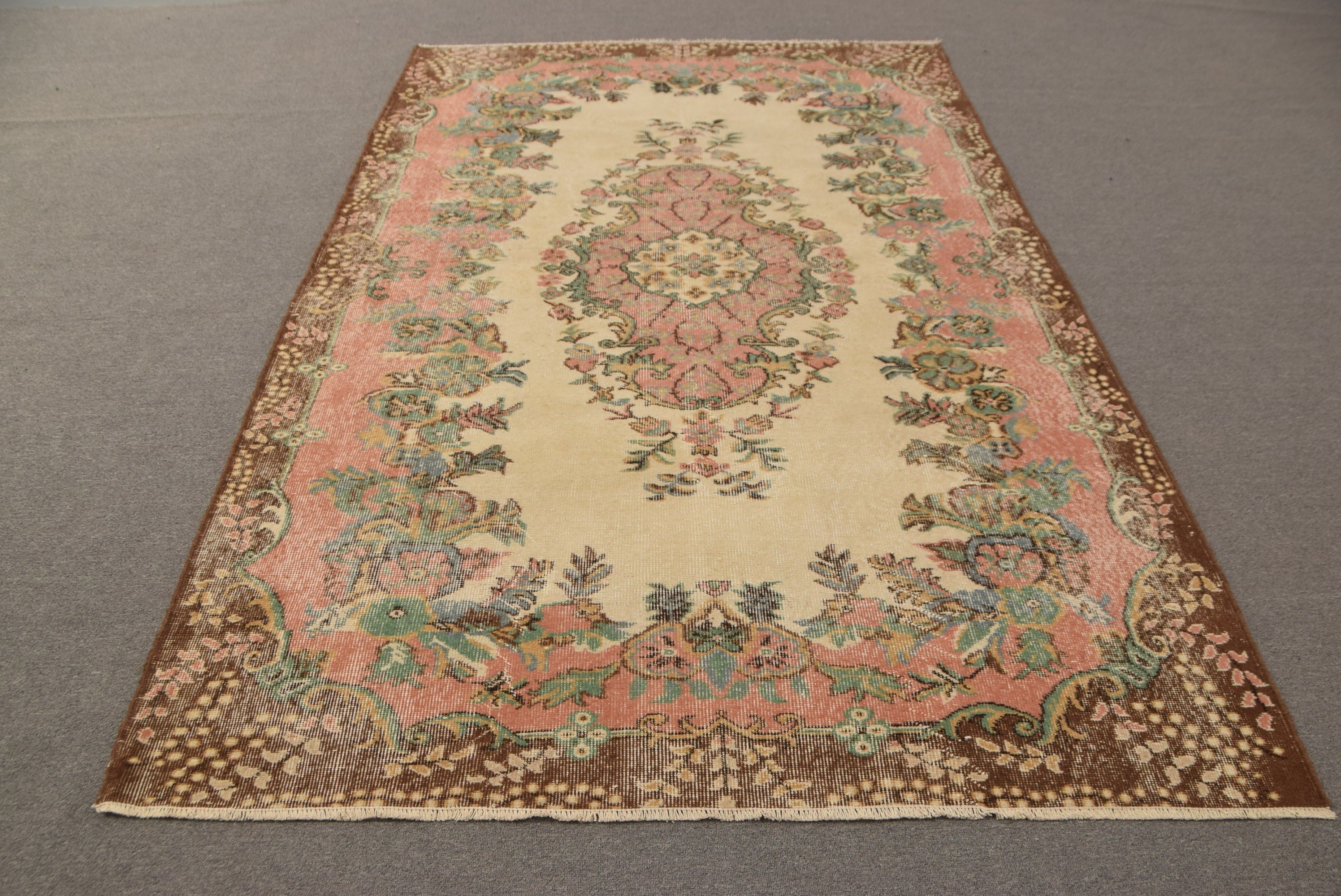Kitchen Rug, Beige Antique Rug, Outdoor Rugs, Turkish Rugs, Bedroom Rugs, Cool Rug, Vintage Rugs, Dining Room Rug, 5.6x9.1 ft Large Rug