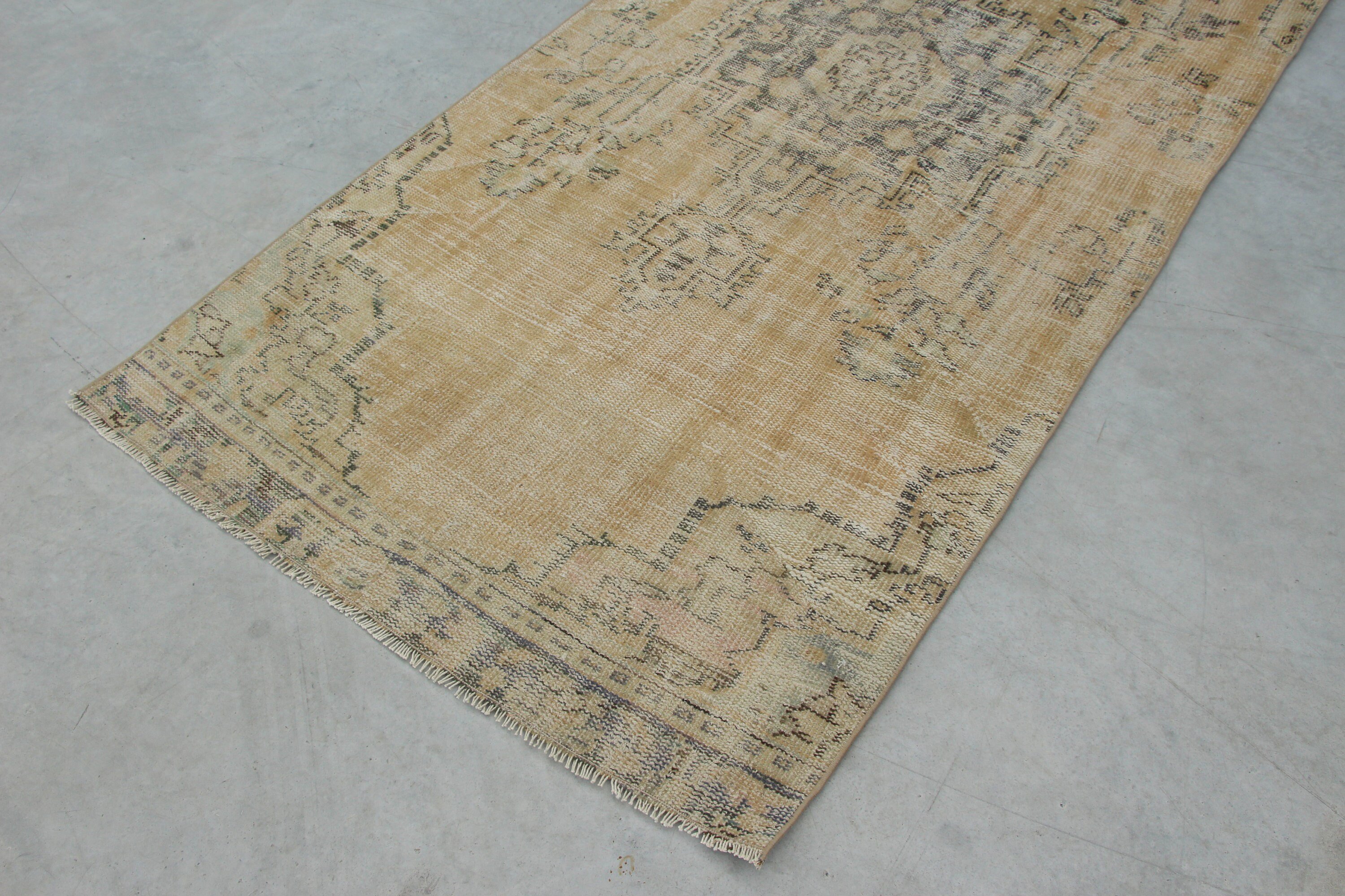 Vintage Decor Rugs, Bedroom Rug, Rugs for Area, Beige Antique Rug, 3.7x8.2 ft Area Rug, Turkish Rug, Vintage Rug, Floor Rugs, Designer Rugs