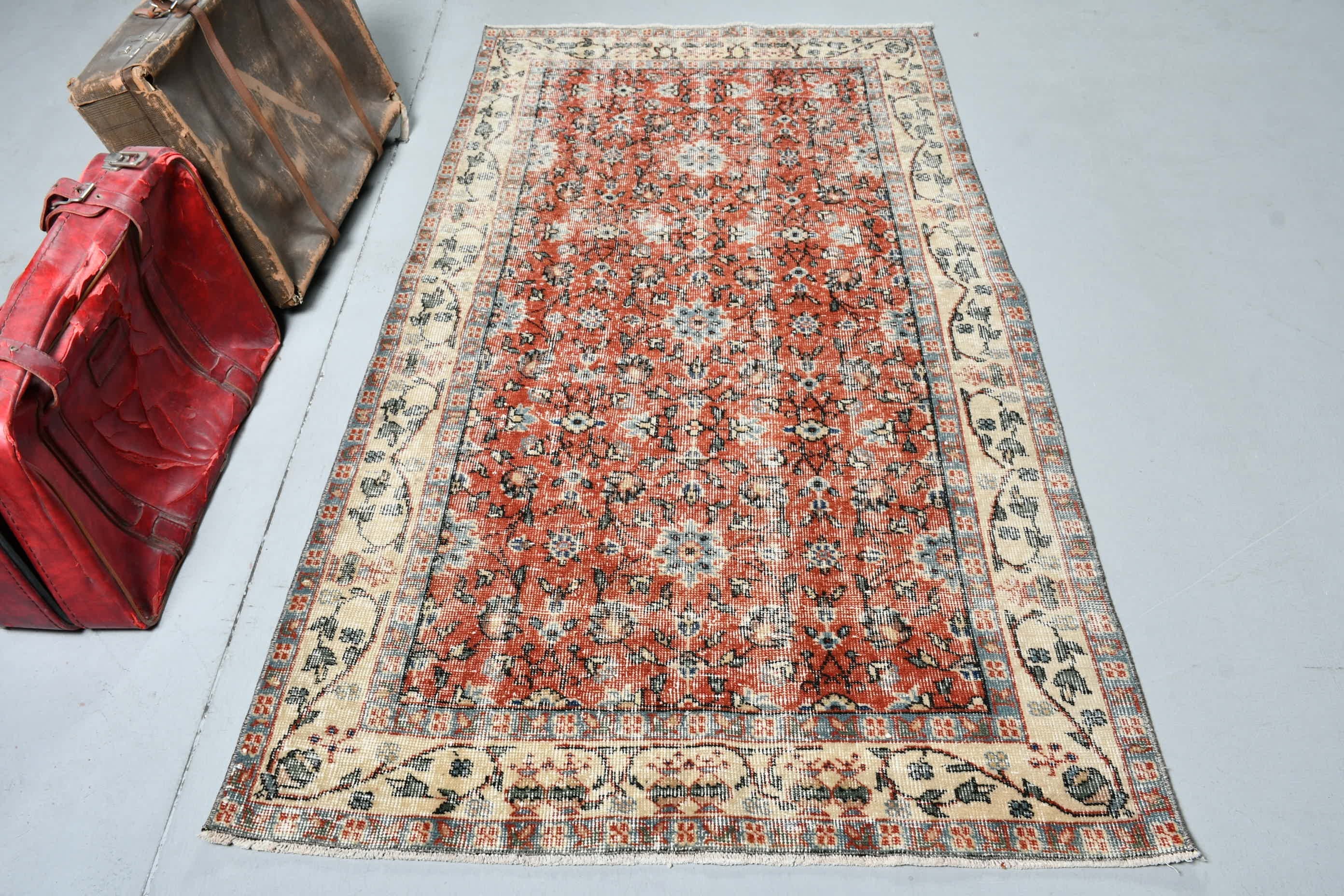 Anatolian Rugs, Boho Area Rug Rugs, Vintage Rug, Brown Cool Rug, Home Decor Rug, 3.9x6.9 ft Area Rug, Turkish Rugs, Bedroom Rugs, Floor Rug