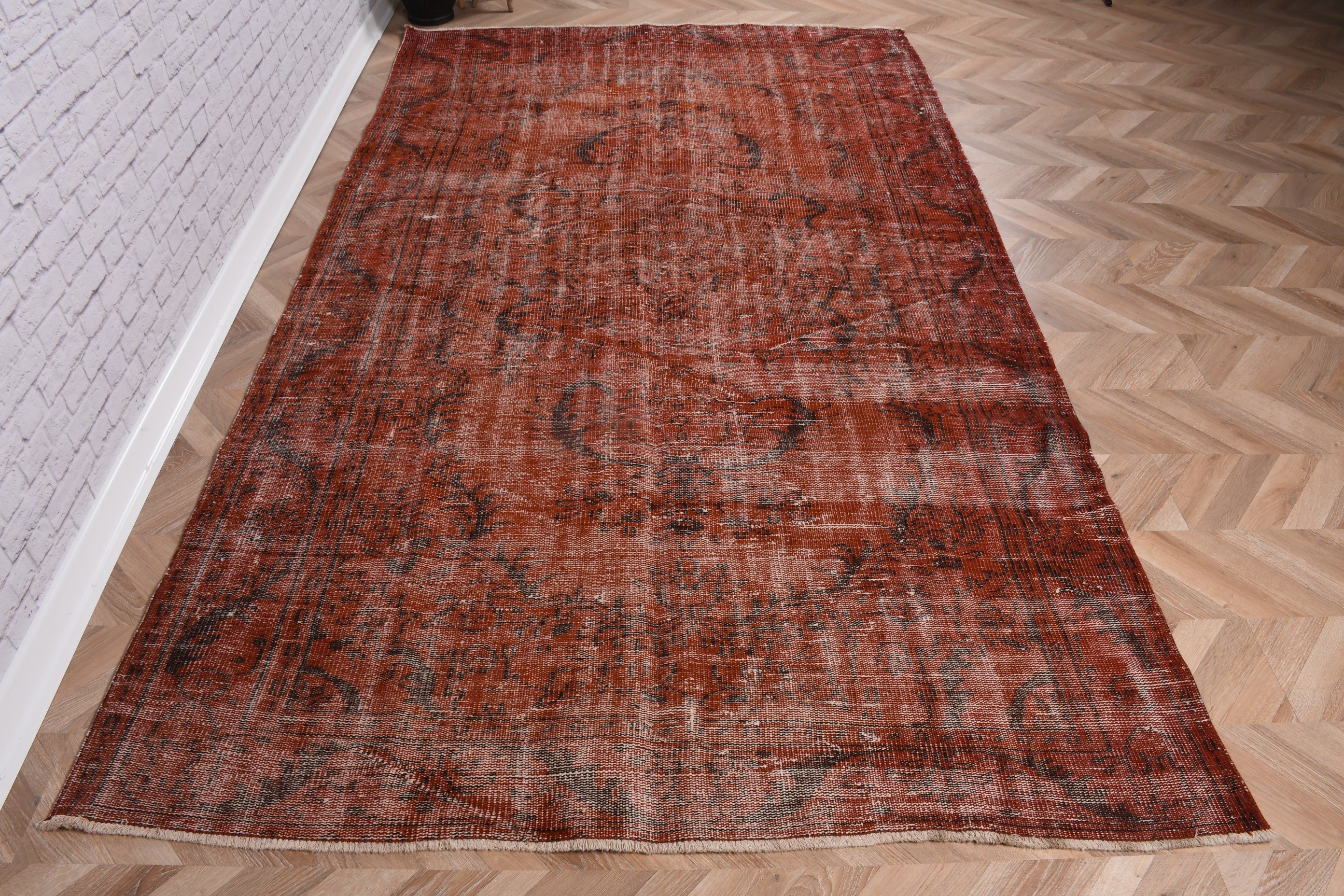 Bedroom Rugs, 5.2x9.4 ft Large Rug, Salon Rug, Wool Rug, Orange Luxury Rugs, Exotic Rugs, Vintage Rugs, Turkish Rugs, Geometric Rug