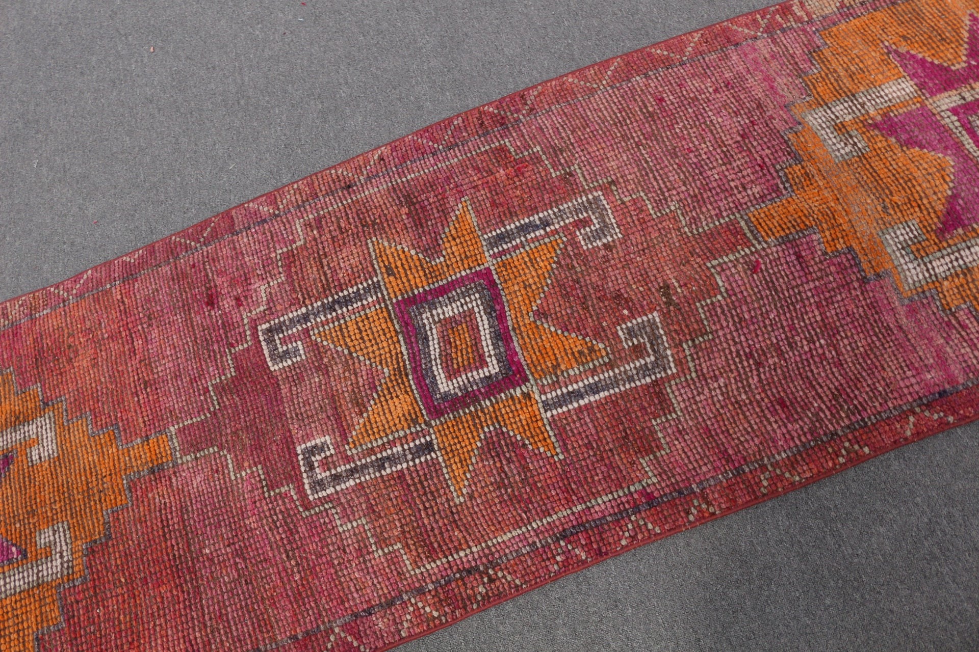 2.8x10.5 ft Runner Rug, Turkish Rugs, Stair Rugs, Vintage Rug, Cool Rugs, Antique Rug, Orange Anatolian Rug, Rugs for Kitchen, Kitchen Rug