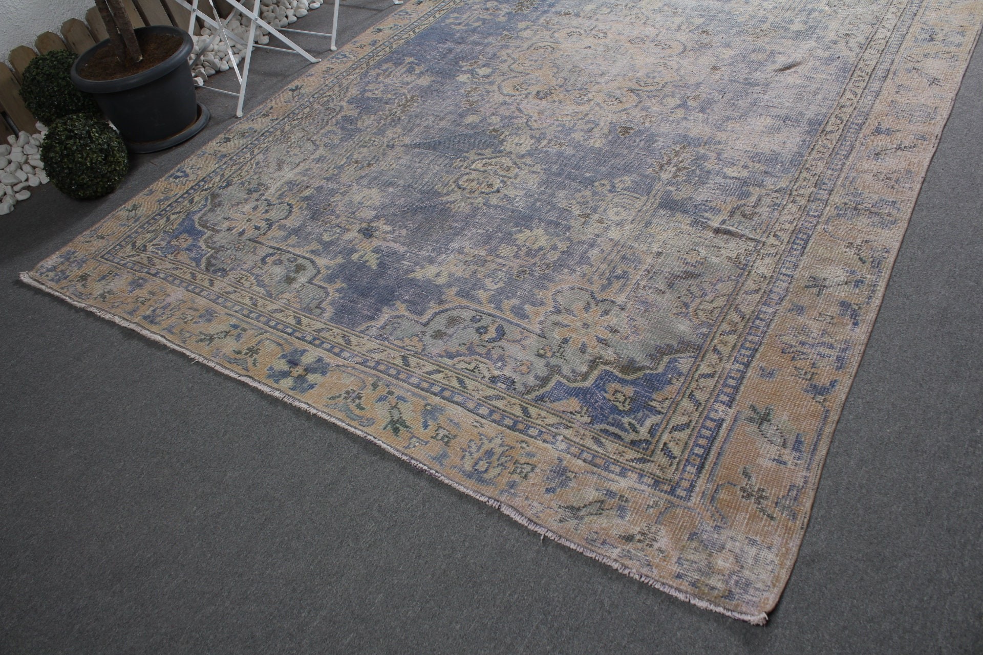 6.9x10.2 ft Oversize Rug, Vintage Rugs, Cool Rugs, Handmade Rugs, Dining Room Rugs, Turkish Rug, Blue Antique Rug, Antique Rug, Salon Rug