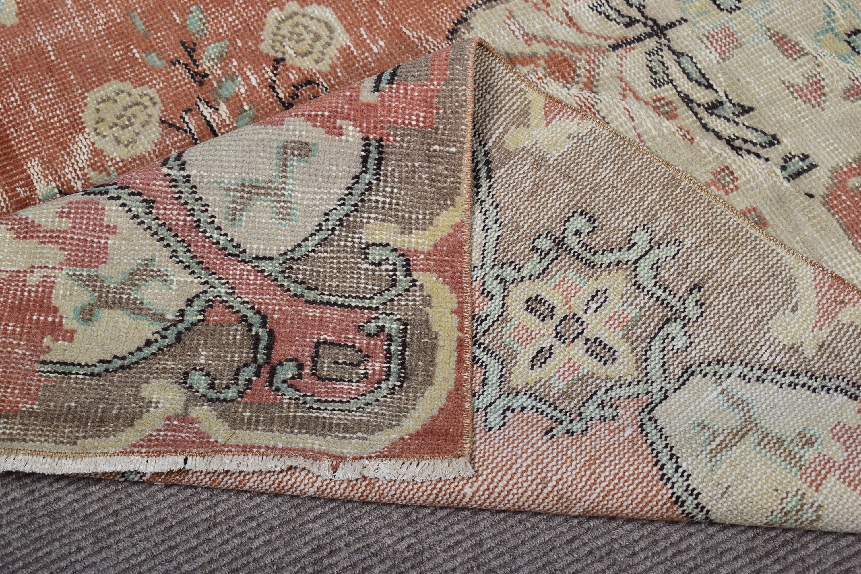 4.5x8.8 ft Area Rug, Floor Rugs, Vintage Area Rug, Exotic Rugs, Vintage Rug, Boho Rug, Rugs for Oushak Area, Turkish Rug, Brown Bedroom Rug