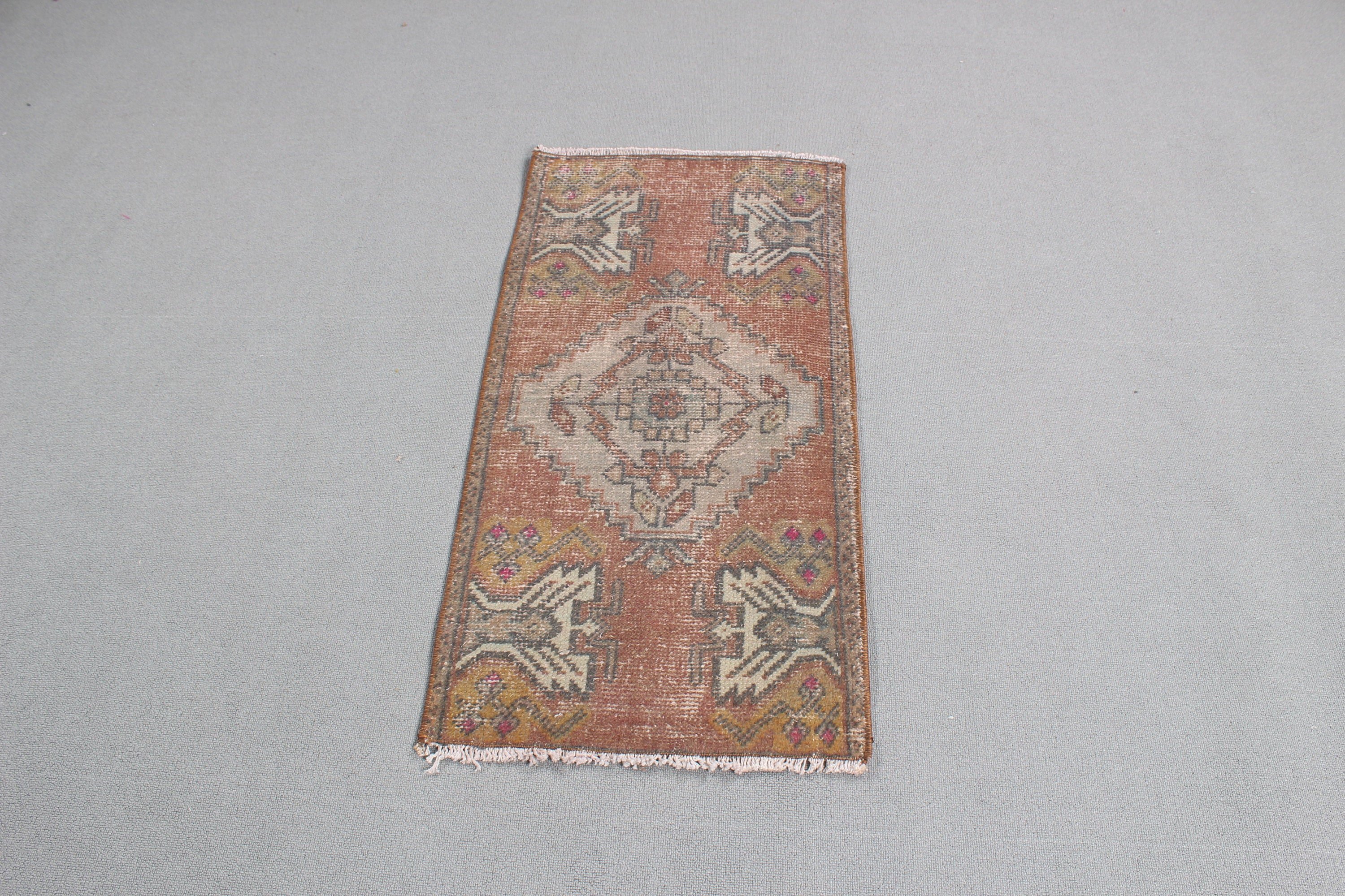 Vintage Halı, Türk Halısı, Düz Dokuma Halı, Mutfak Halısı, Kırmızı Lüks Halı, 1.6x3.2 ft Küçük Halı, Kapı Paspası Halıları, Banyo Paspası Boho Halısı, Geometrik Halı