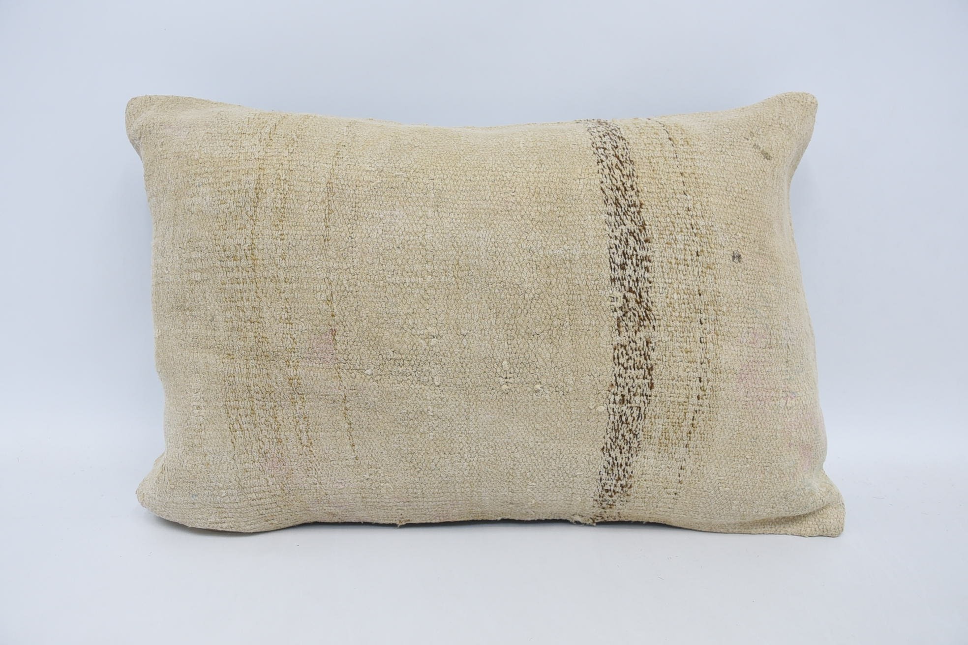 Turkish Pillow, Vintage Pillow, 16"x24" Beige Pillow, Wholesale Pillow Cover, Southwestern Cushion Case, Kilim Pillow