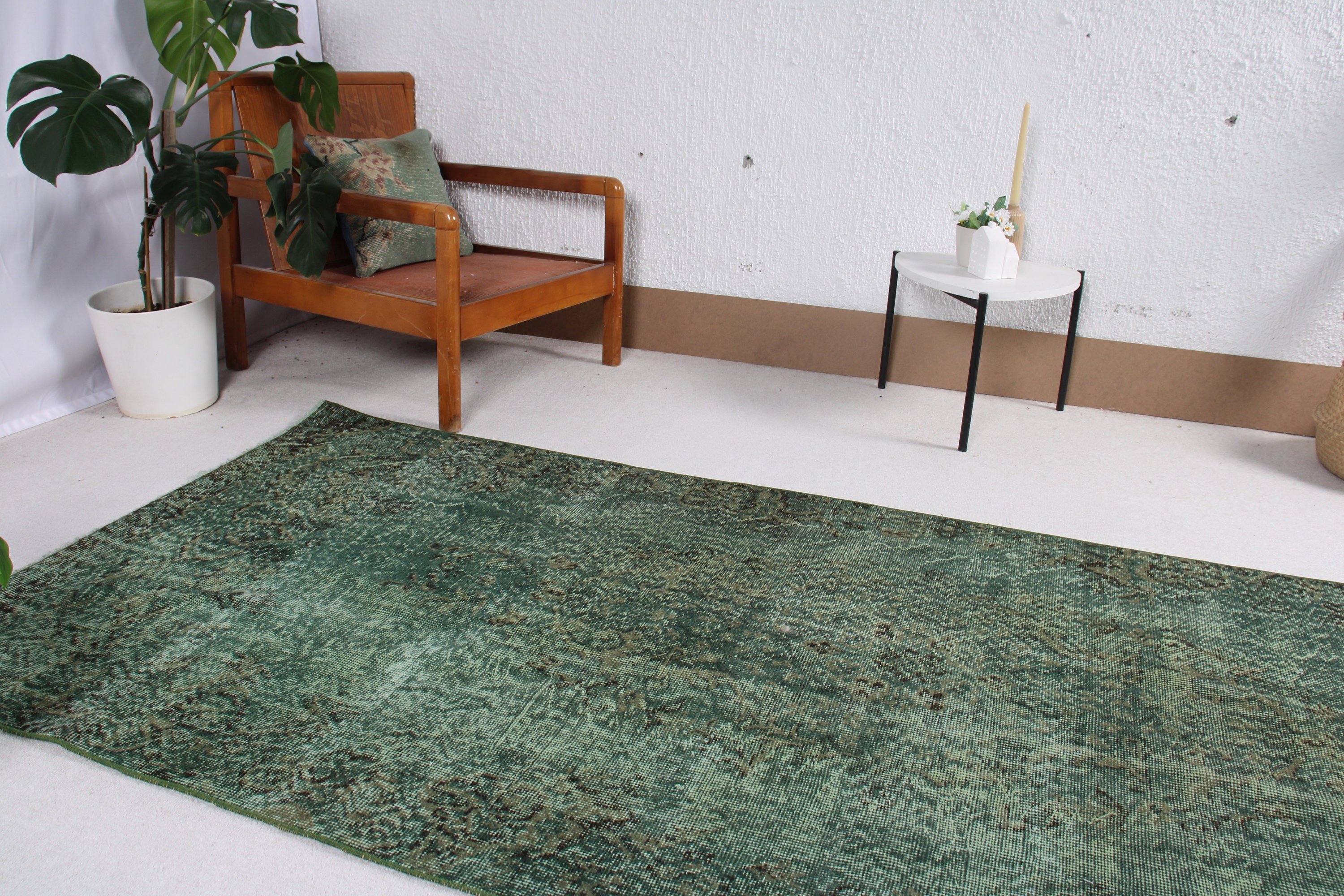 Green Flatweave Rug, Wool Rug, Vintage Area Rug, 3.9x9.2 ft Area Rugs, Moroccan Rugs, Floor Rug, Vintage Rugs, Turkish Rugs, Boho Area Rugs