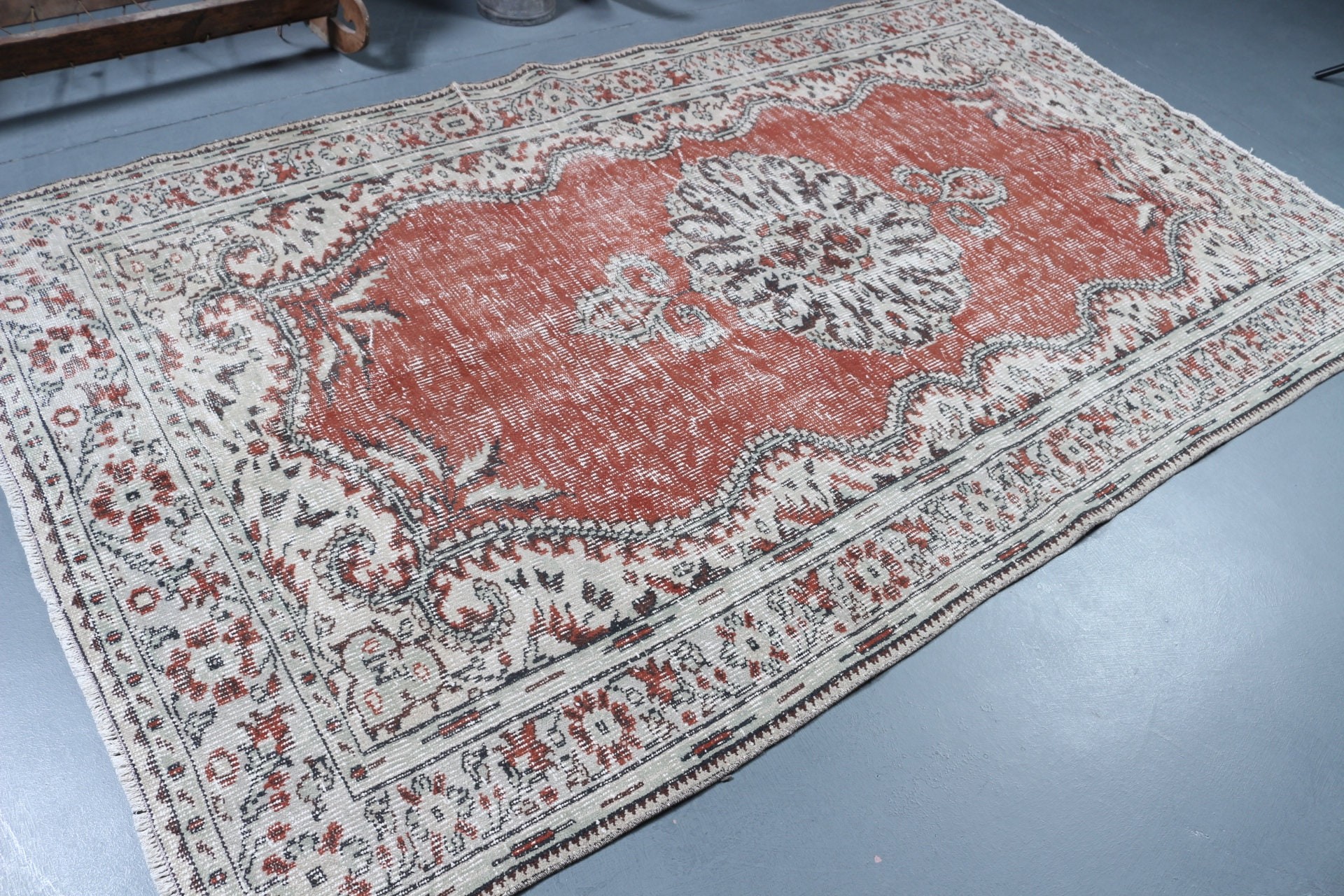 Bedroom Rug, Vintage Rug, Red Antique Rugs, Salon Rugs, Nomadic Rugs, Turkish Rug, Home Decor Rugs, Oushak Rugs, 5.3x9.2 ft Large Rug