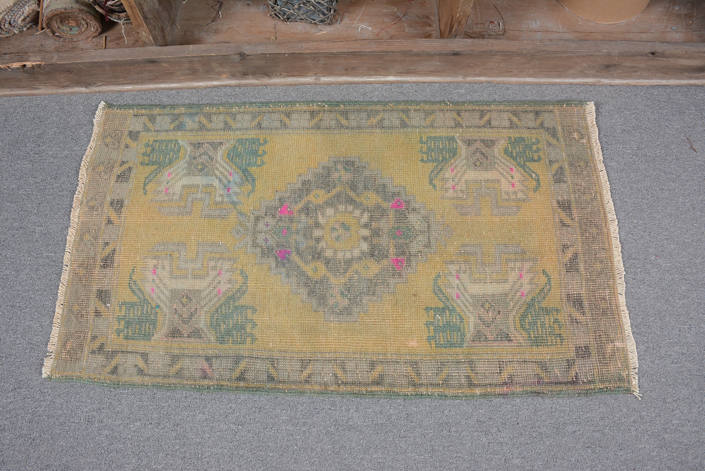 Cool Rug, Art Rug, Rugs for Nursery, 1.8x3.1 ft Small Rug, Green Floor Rug, Oriental Rug, Turkish Rug, Bath Rug, Vintage Rugs, Door Mat Rug