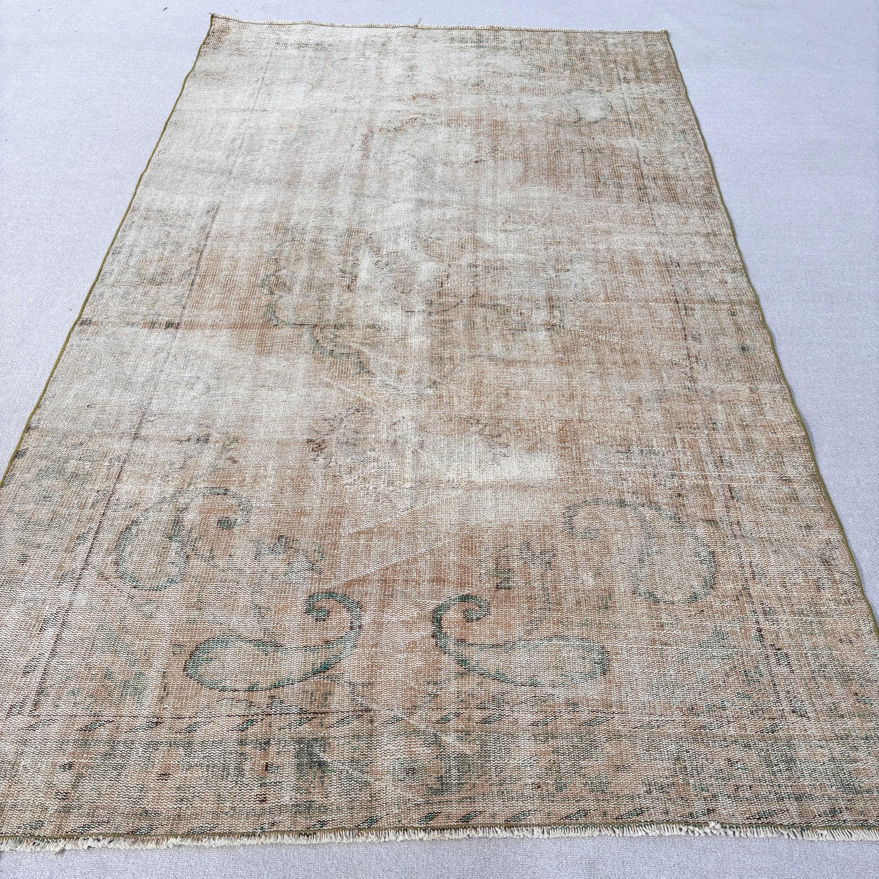 Floor Rug, 5.5x9.4 ft Large Rugs, Turkish Rugs, Large Oushak Rug, Oriental Rugs, Beige Handwoven Rug, Large Boho Rug, Vintage Rug, Cool Rug