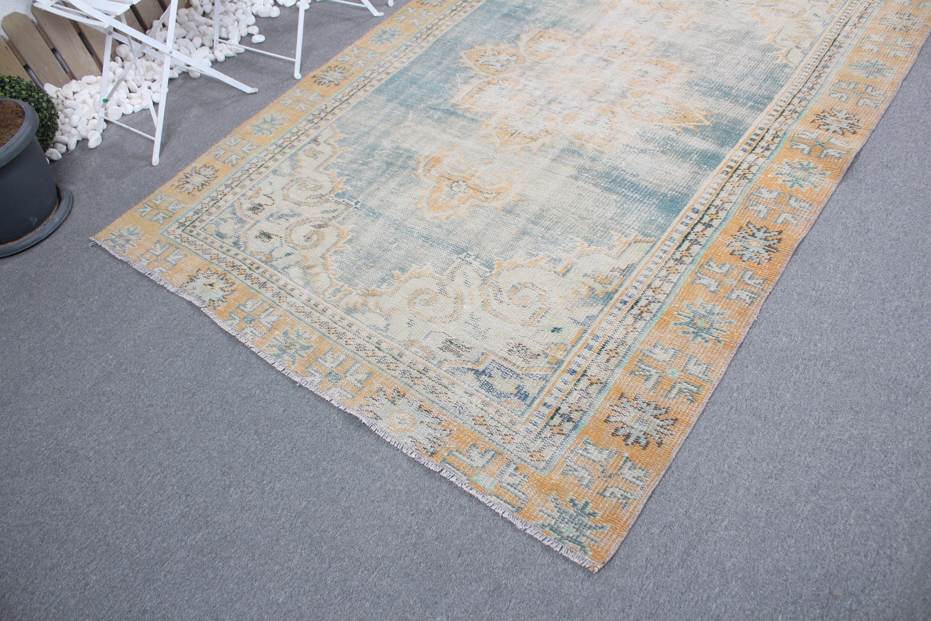 Green Floor Rug, Bedroom Rug, Anatolian Rugs, Turkish Rugs, 5.4x7.5 ft Large Rugs, Antique Rugs, Rugs for Salon, Vintage Rug, Salon Rug