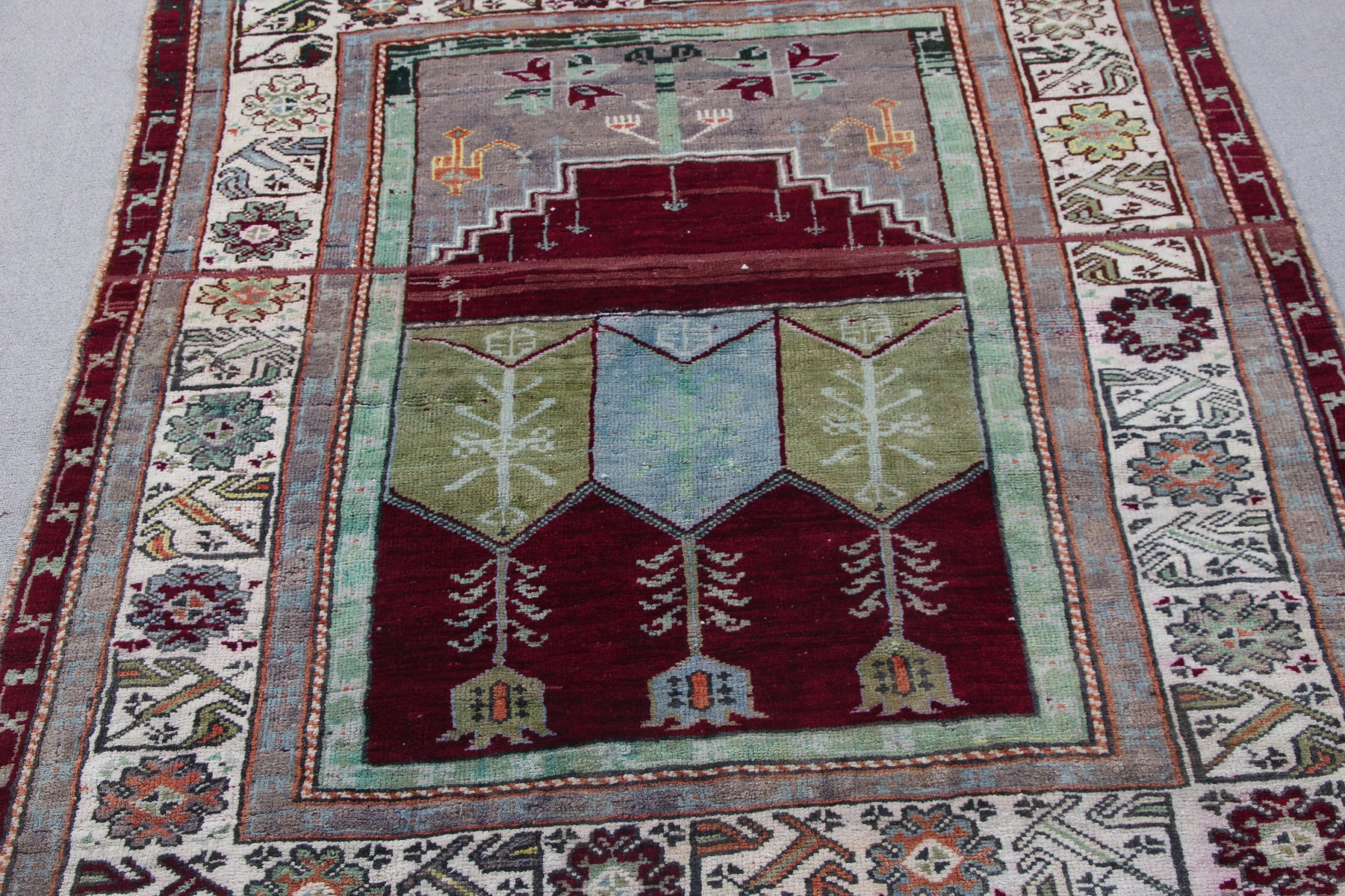 Türk Halıları, Boho Vurgulu Halı, Fas Halıları, Mor Oryantal Halı, Vintage Vurgulu Halı, Vintage Halı, 4x4.6 ft Aksan Halıları, Oushak Halı