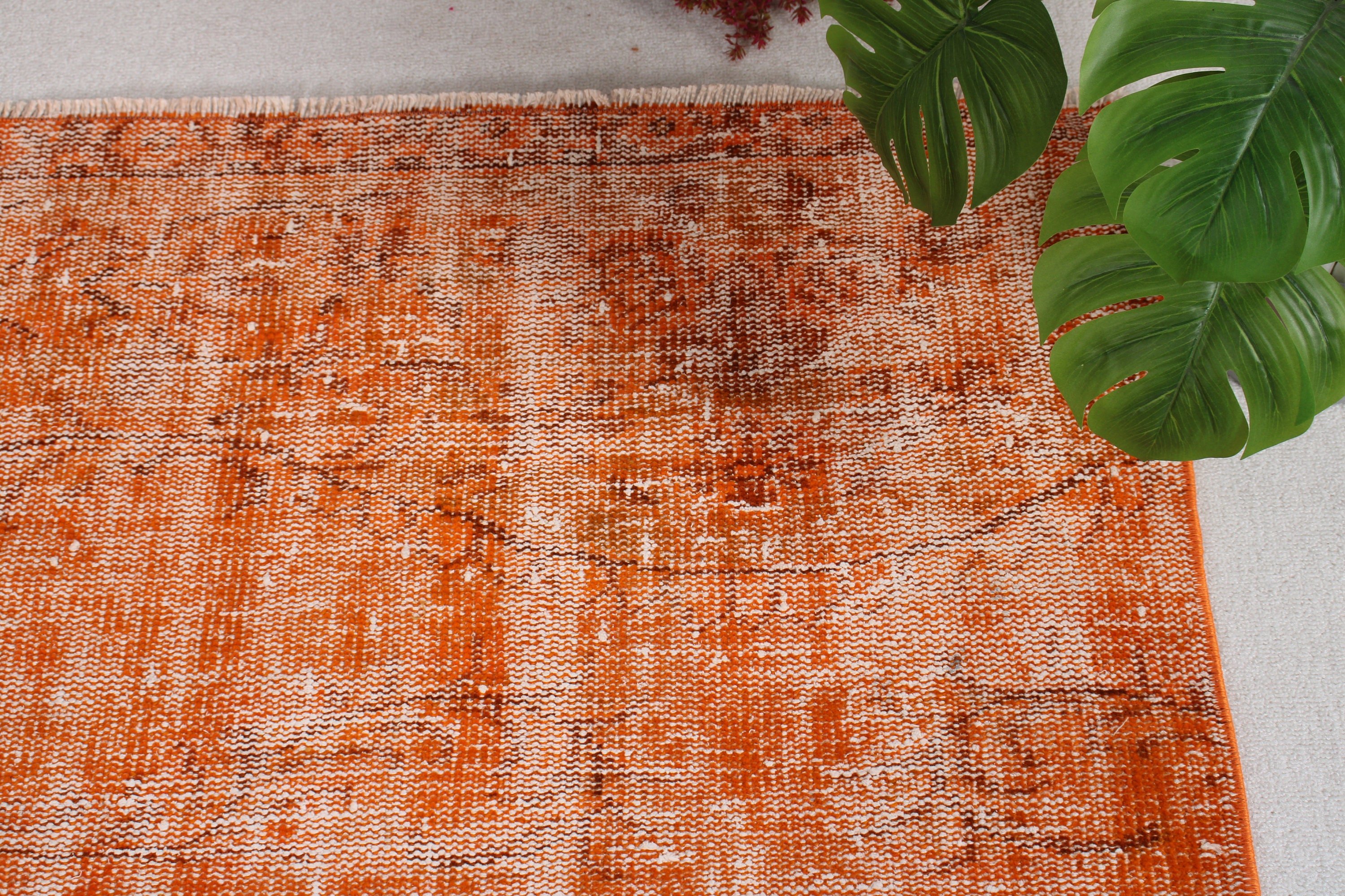 Vintage Rugs, Orange Oushak Rug, Corridor Rugs, Beni Ourain Runner Rug, Statement Rugs, Turkish Rugs, 3.5x9.1 ft Runner Rugs, Luxury Rugs