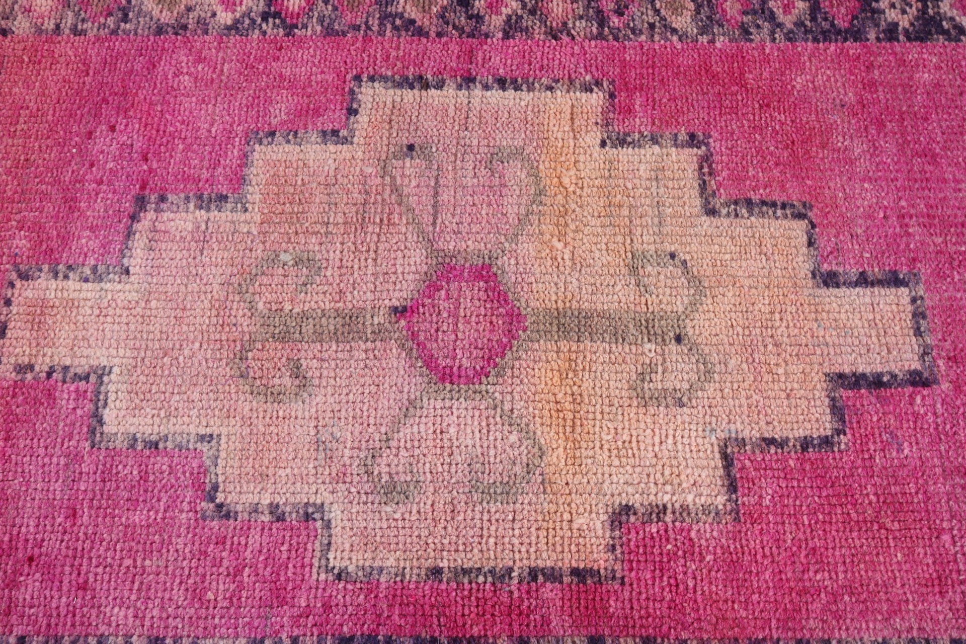 Vintage Rug, Decorative Rugs, 3.2x12.7 ft Runner Rug, Rugs for Stair, Turkish Rugs, Pink Statement Rug, Anatolian Rug, Stair Rug, Wool Rug