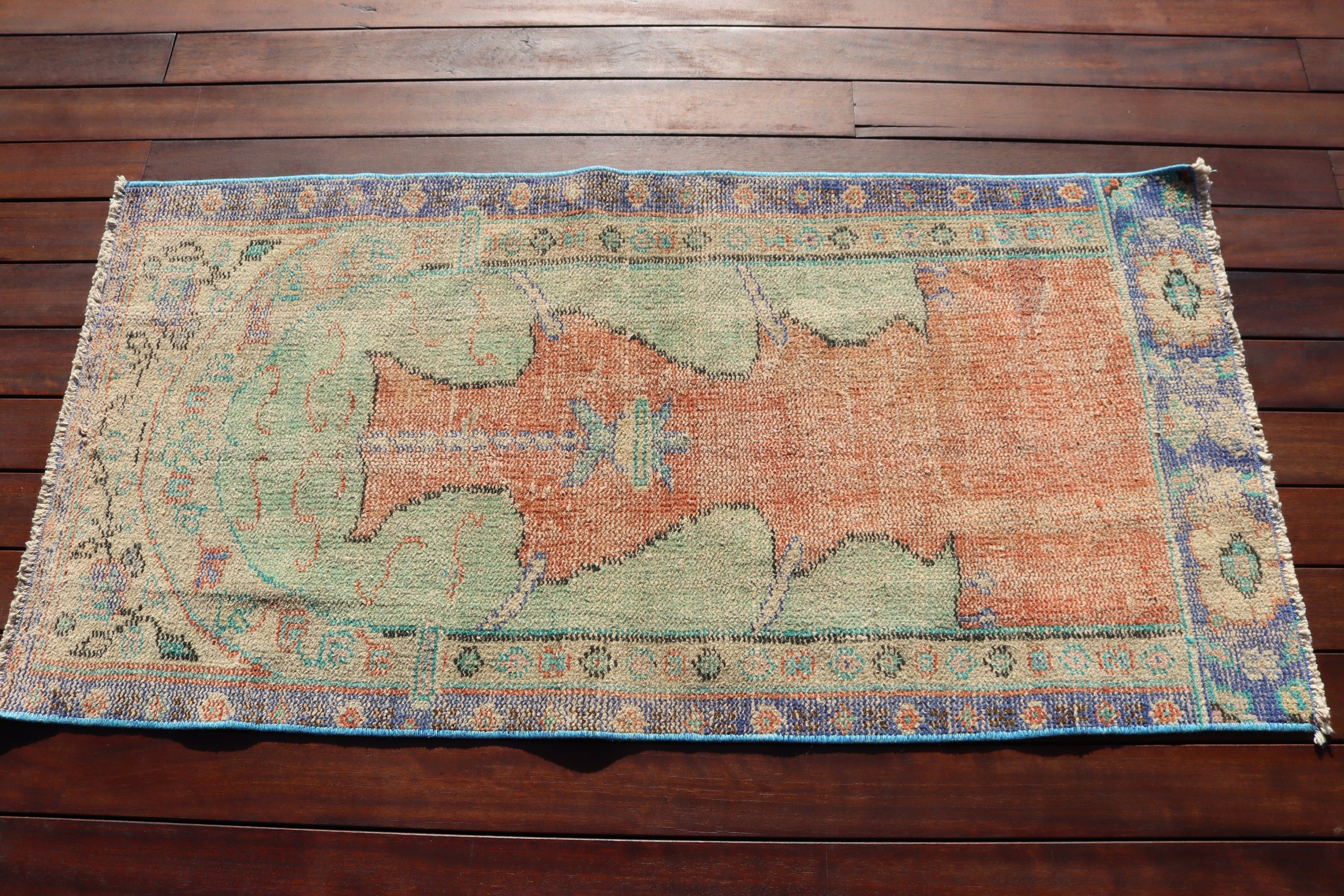 Fas Halısı, Vintage Halı, Yatak Odası Halısı, Antika Halı, 2.2x4.4 ft Küçük Halı, Küçük Alan Halısı, Kırmızı Oryantal Halılar, Türk Halıları, Modern Halılar