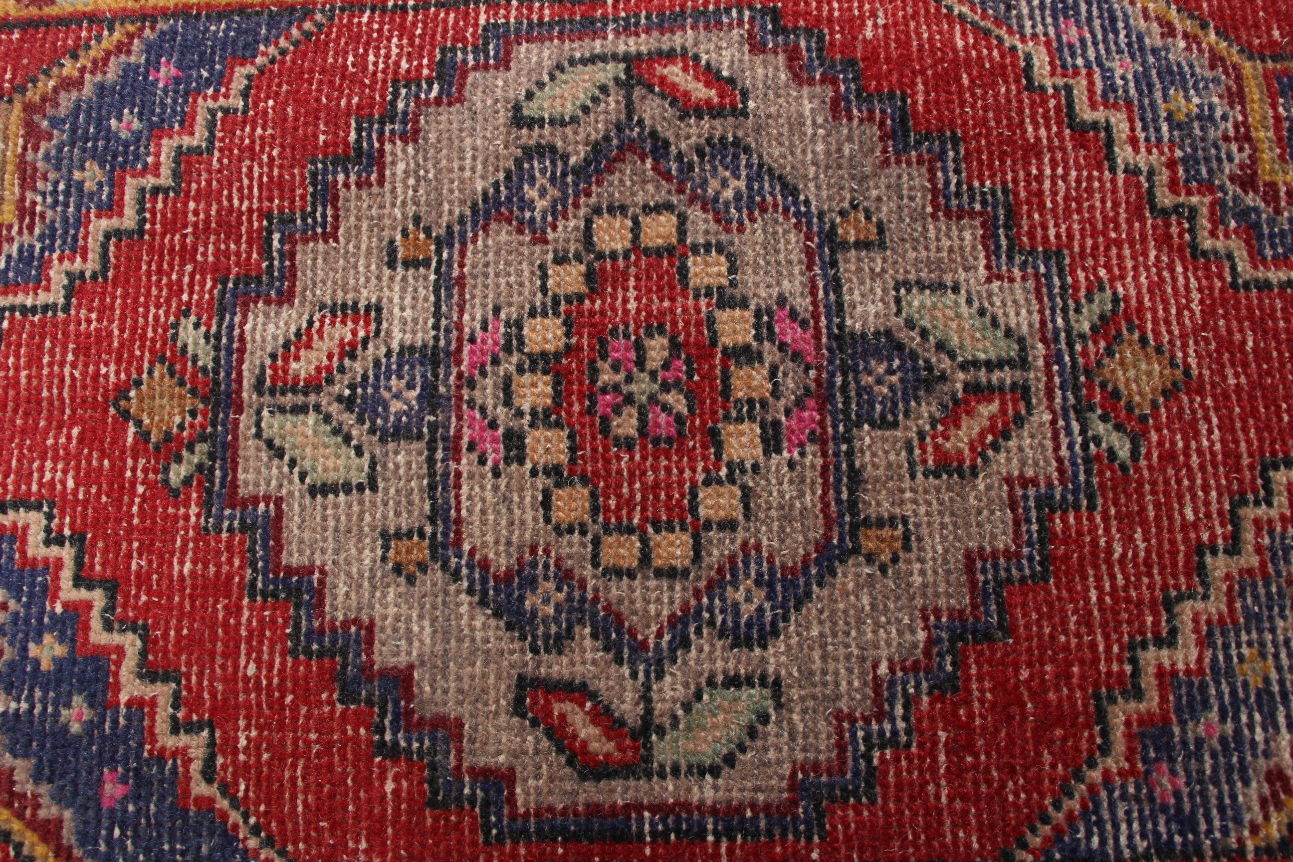 1.6x3 ft Küçük Halılar, Banyo Halısı, Paspas Halıları, Yatak Odası Halıları, Türk Halısı, Kırmızı Oushak Halısı, Yer Halısı, Sanat Halısı, Vintage Halı, Çocuk Halısı