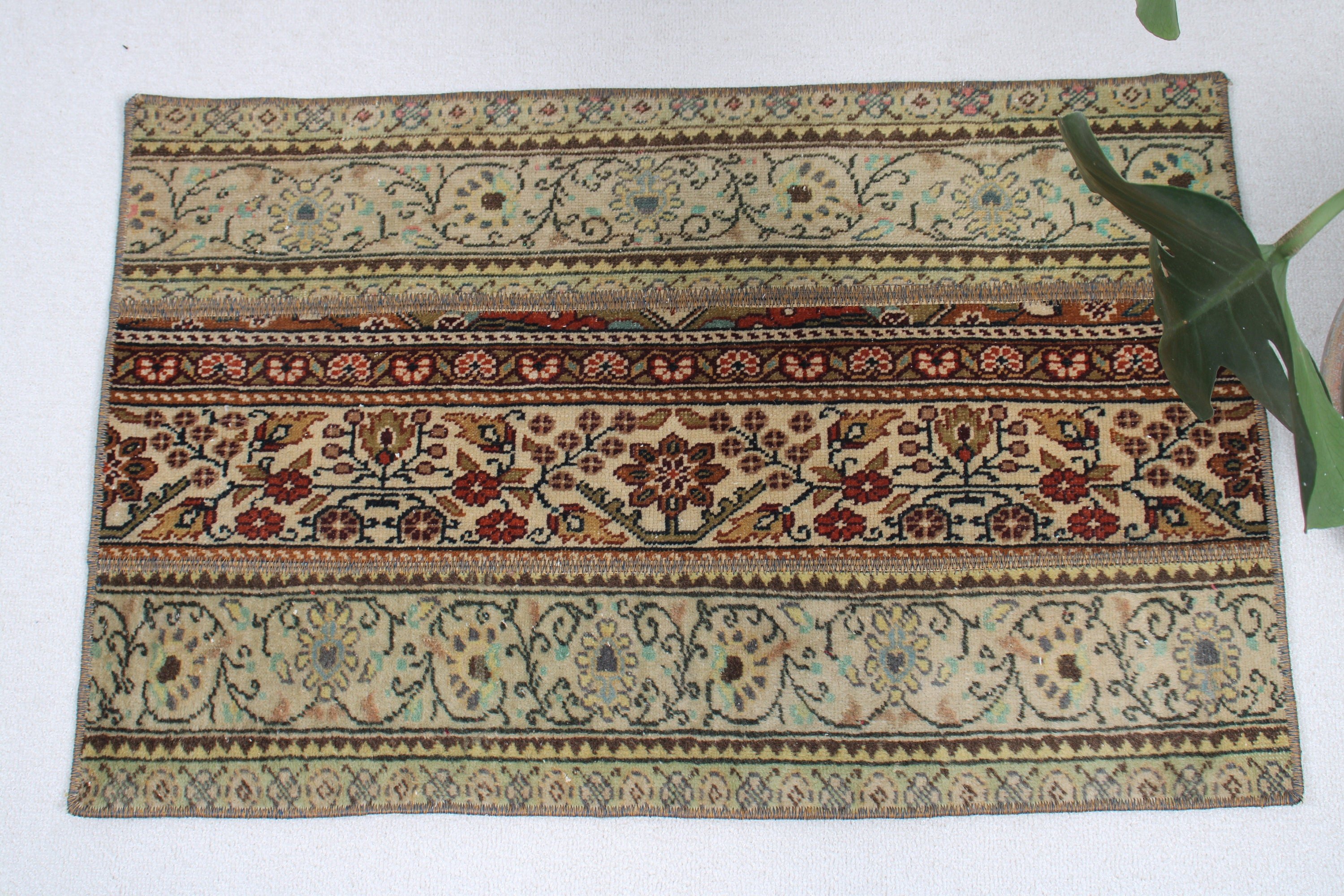 Outdoor Rug, Wool Rug, Turkish Rugs, 1.8x2.9 ft Small Rug, Wall Hanging Rug, Green Floor Rug, Car Mat Rug, Oriental Rugs, Vintage Rugs