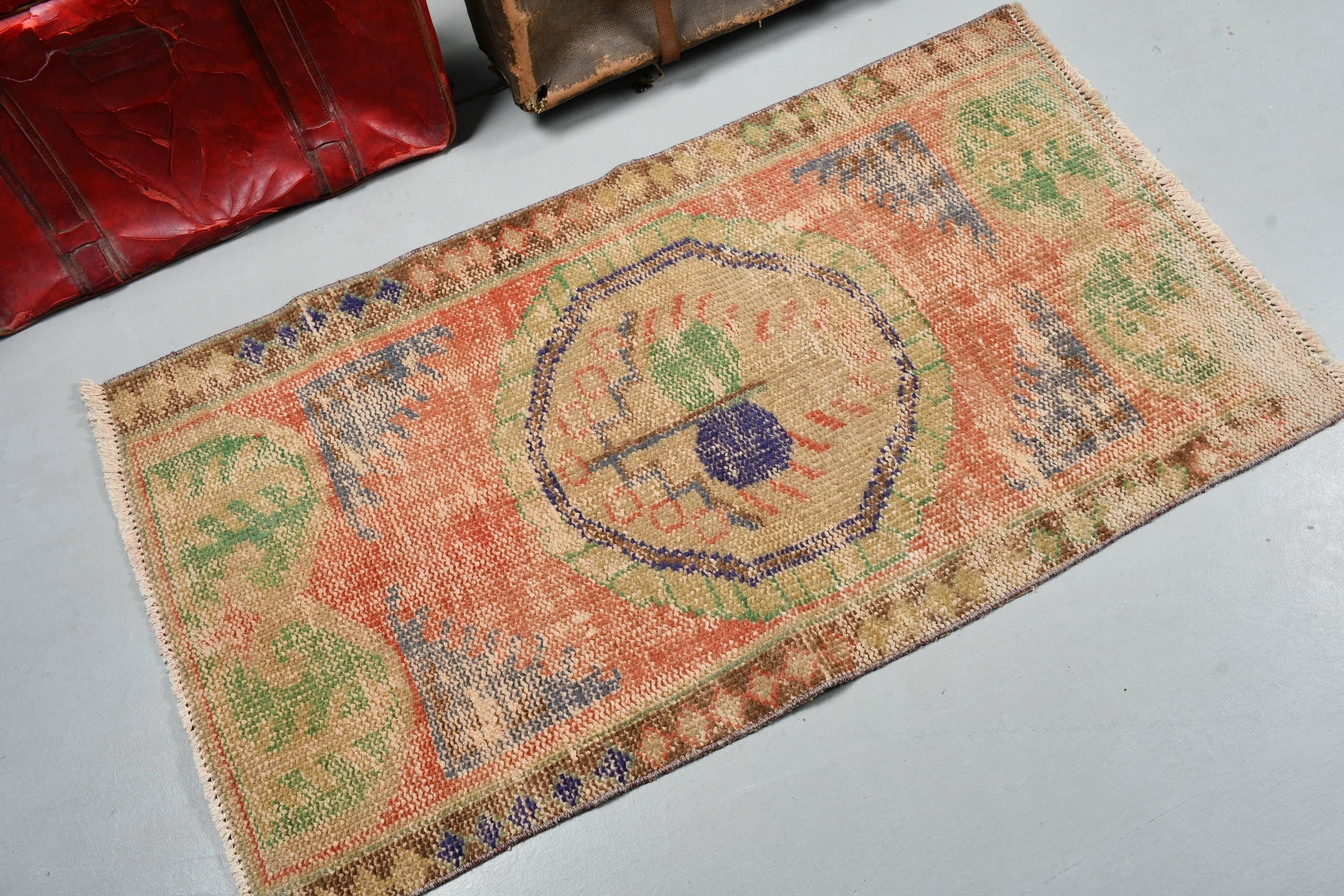 Entry Rugs, 2.3x4.3 ft Small Rug, Turkish Rug, Home Decor Rug, Floor Rugs, Vintage Rugs, Door Mat Rugs, Rugs for Bath, Green Oushak Rug