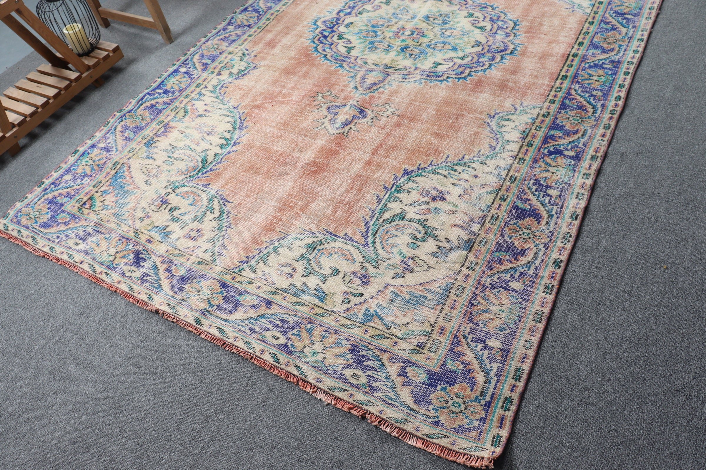 Living Room Rug, Vintage Rug, Rugs for Dining Room, Red  5.8x9.7 ft Large Rug, Turkish Rug, Bedroom Rugs
