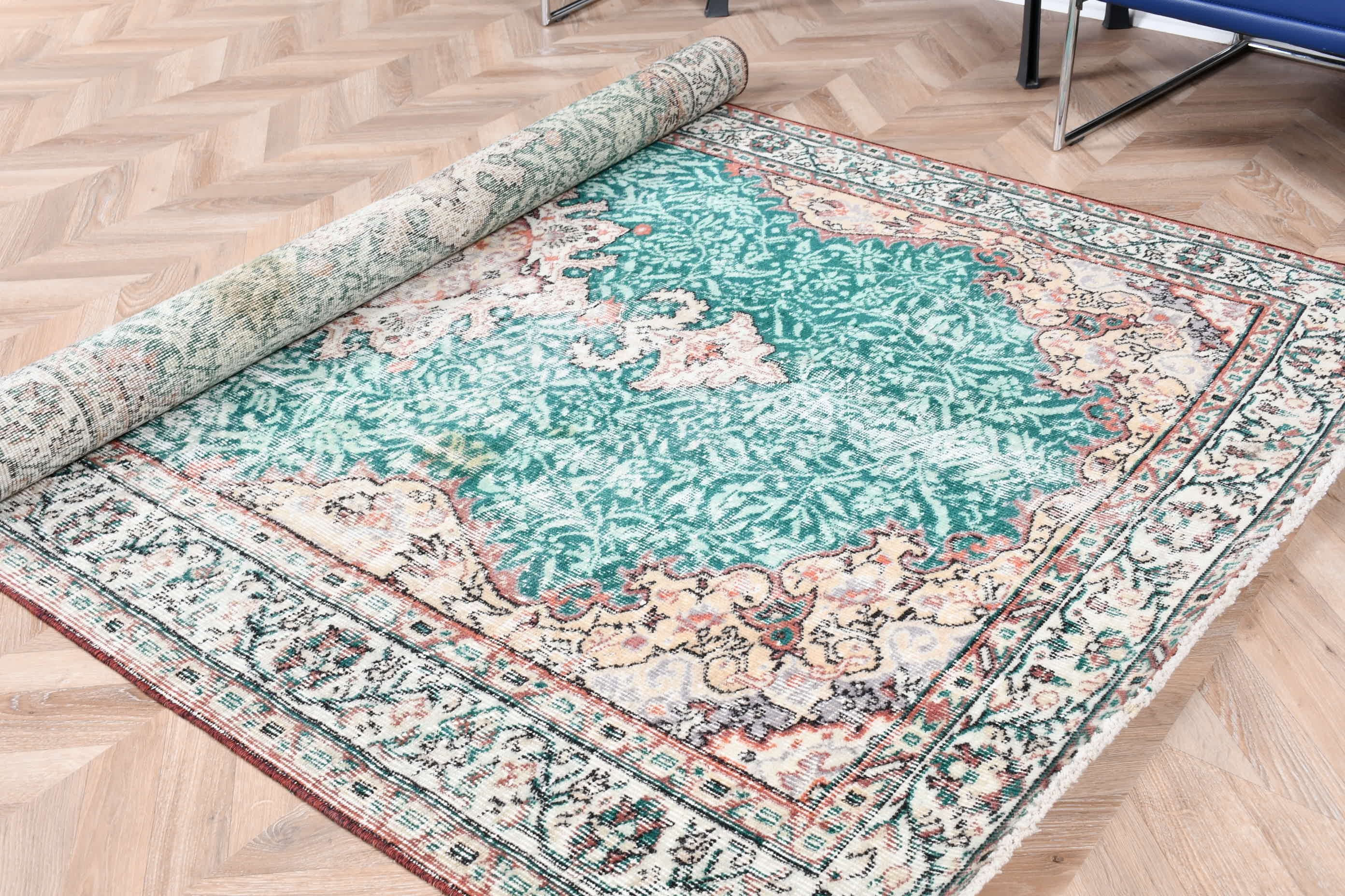 Cool Rug, Living Room Rugs, 5.2x8.1 ft Large Rug, Green Floor Rugs, Vintage Rugs, Old Rugs, Oriental Rugs, Turkish Rugs, Salon Rugs