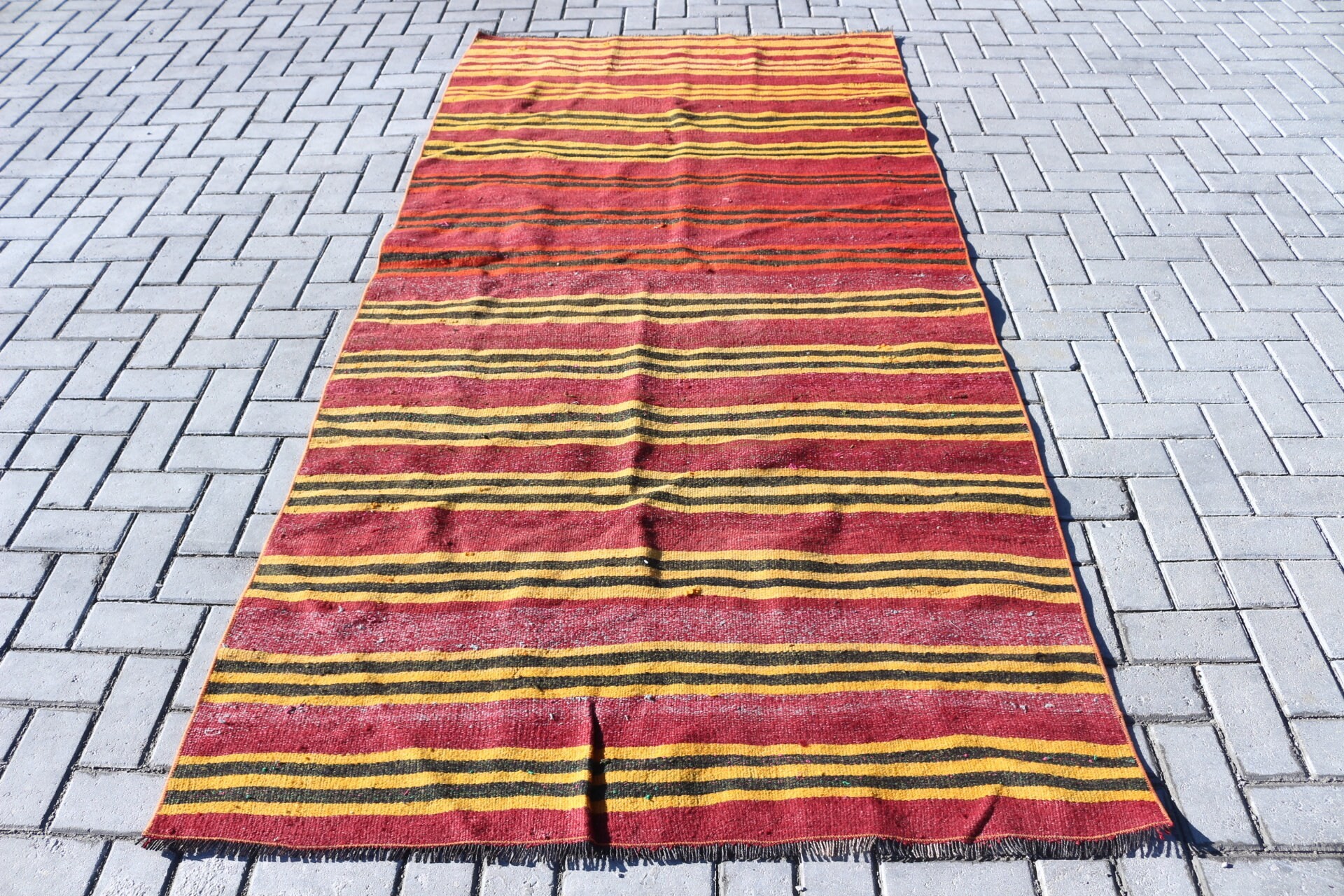 Kırmızı Oryantal Kilim, Oturma Odası Kilim, 132x261 cm Oturma odası Kilim, Yer Kilim, Anadolu Kilim, Oturma odası Kilim, Nostaljik Kilim