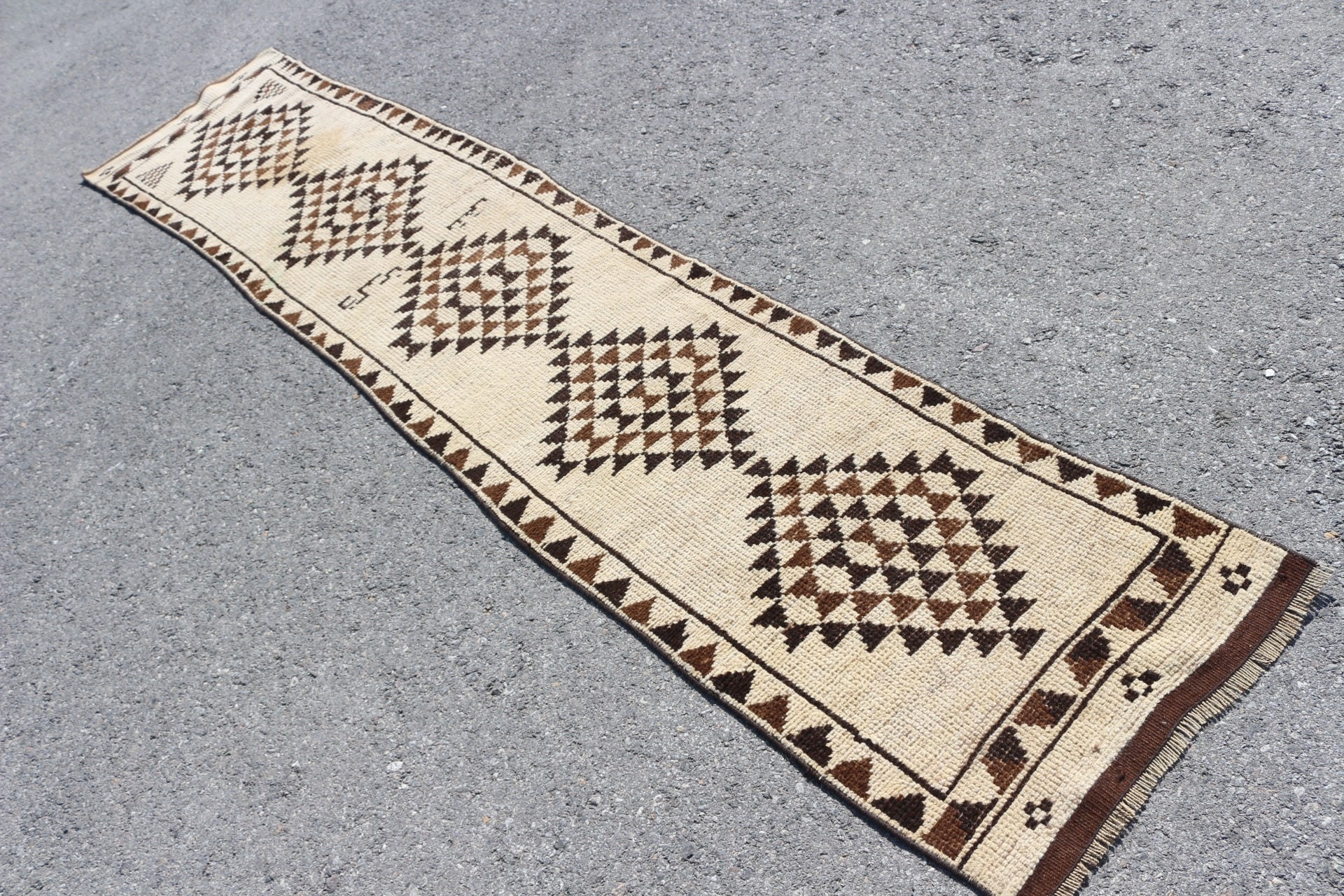 Hallway Rug, Rugs for Kitchen, Vintage Rug, Antique Rug, Turkish Rug, Dorm Rug, 2x10.7 ft Runner Rugs, Beige Moroccan Rug, Cool Rug