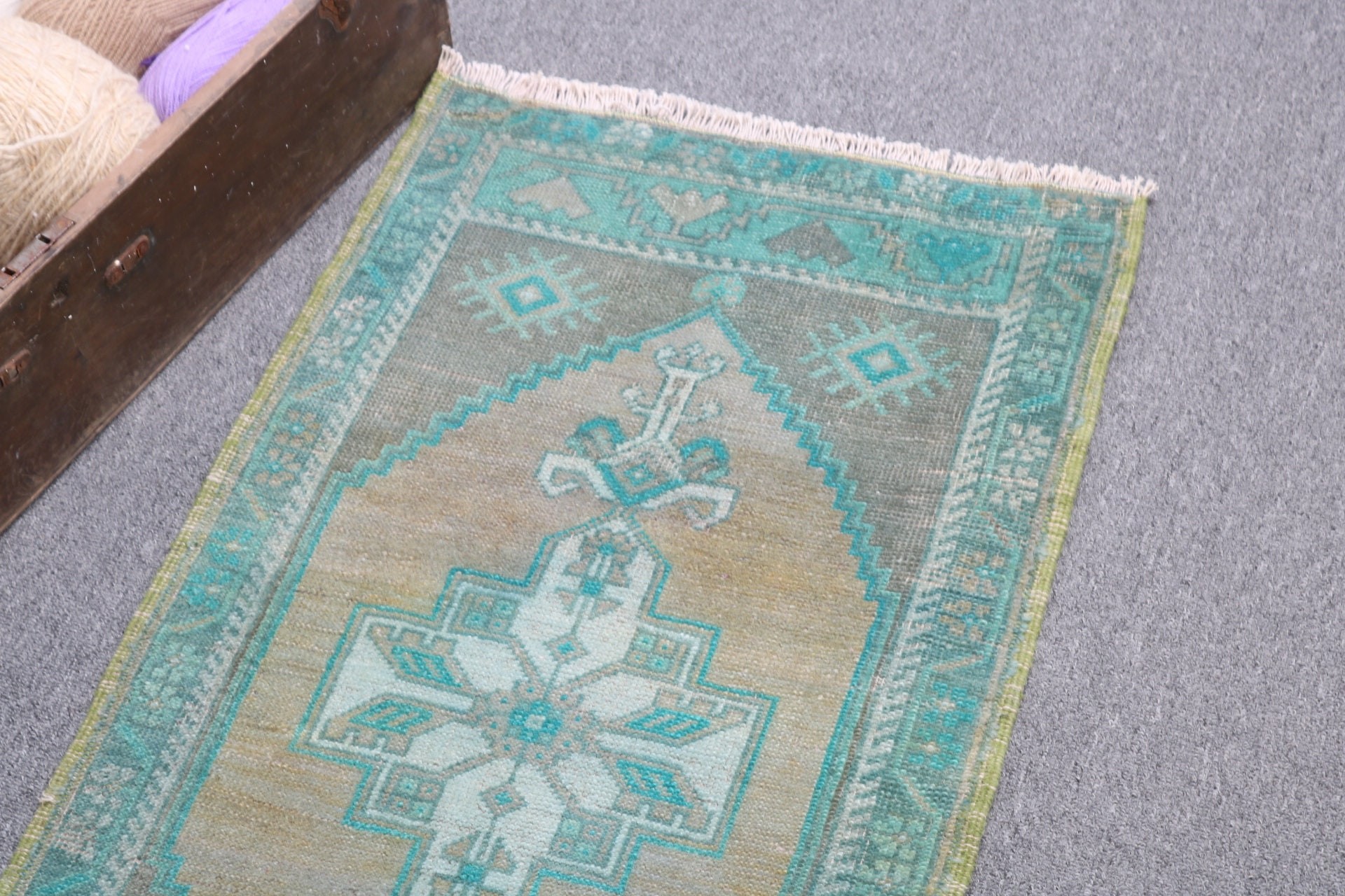 Green Antique Rugs, Boho Rugs, Modern Rug, Traditional Rugs, 1.6x3 ft Small Rug, Car Mat Rugs, Small Vintage Rug, Vintage Rugs, Turkish Rug