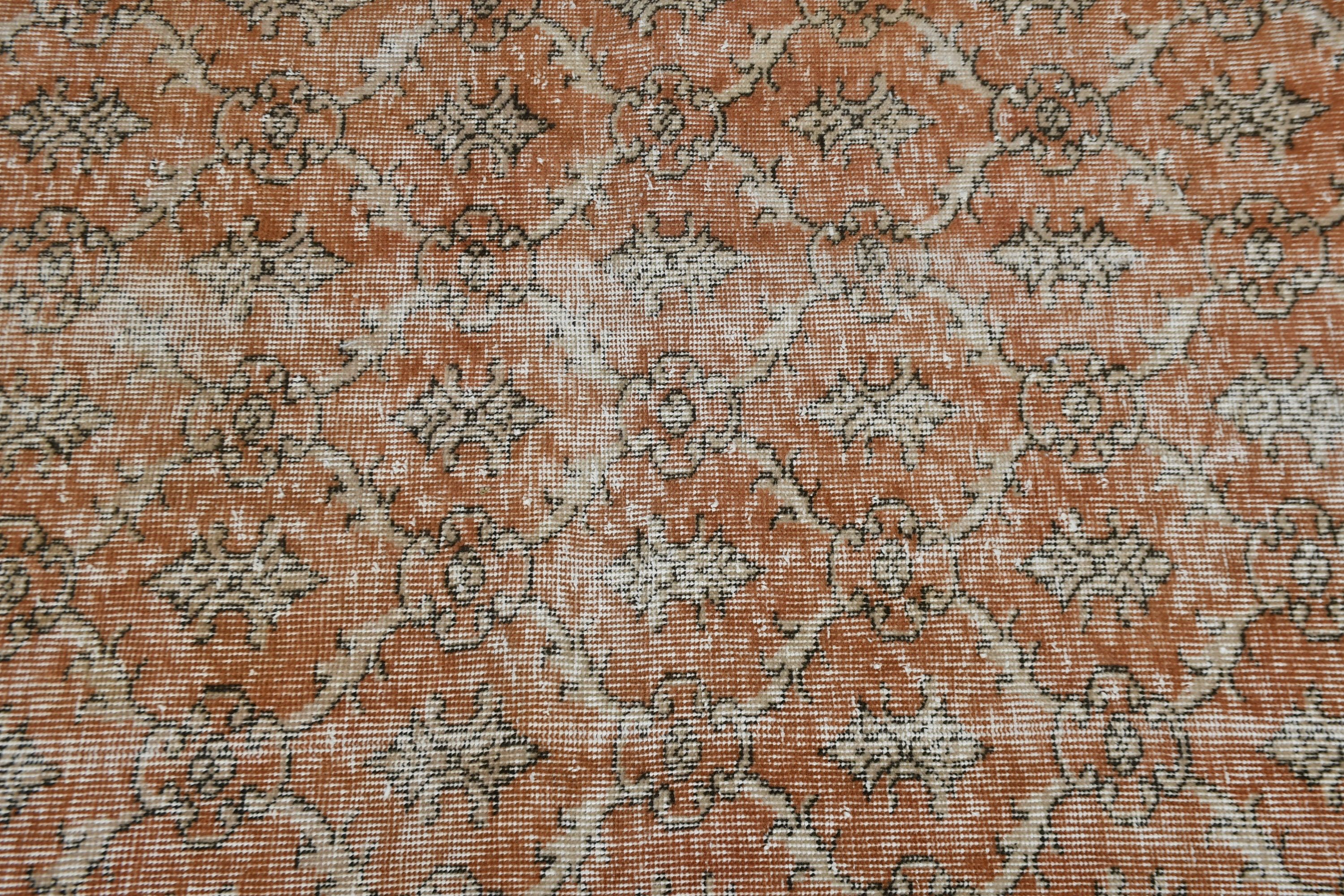 Turuncu Ev Dekor Halısı, Antika Halı, Yün Halı, 2.6x8.2 ft Runner Halıları, Yer Halısı, Mutfak Halısı, Koridor Halıları, Vintage Halı, Türk Halıları