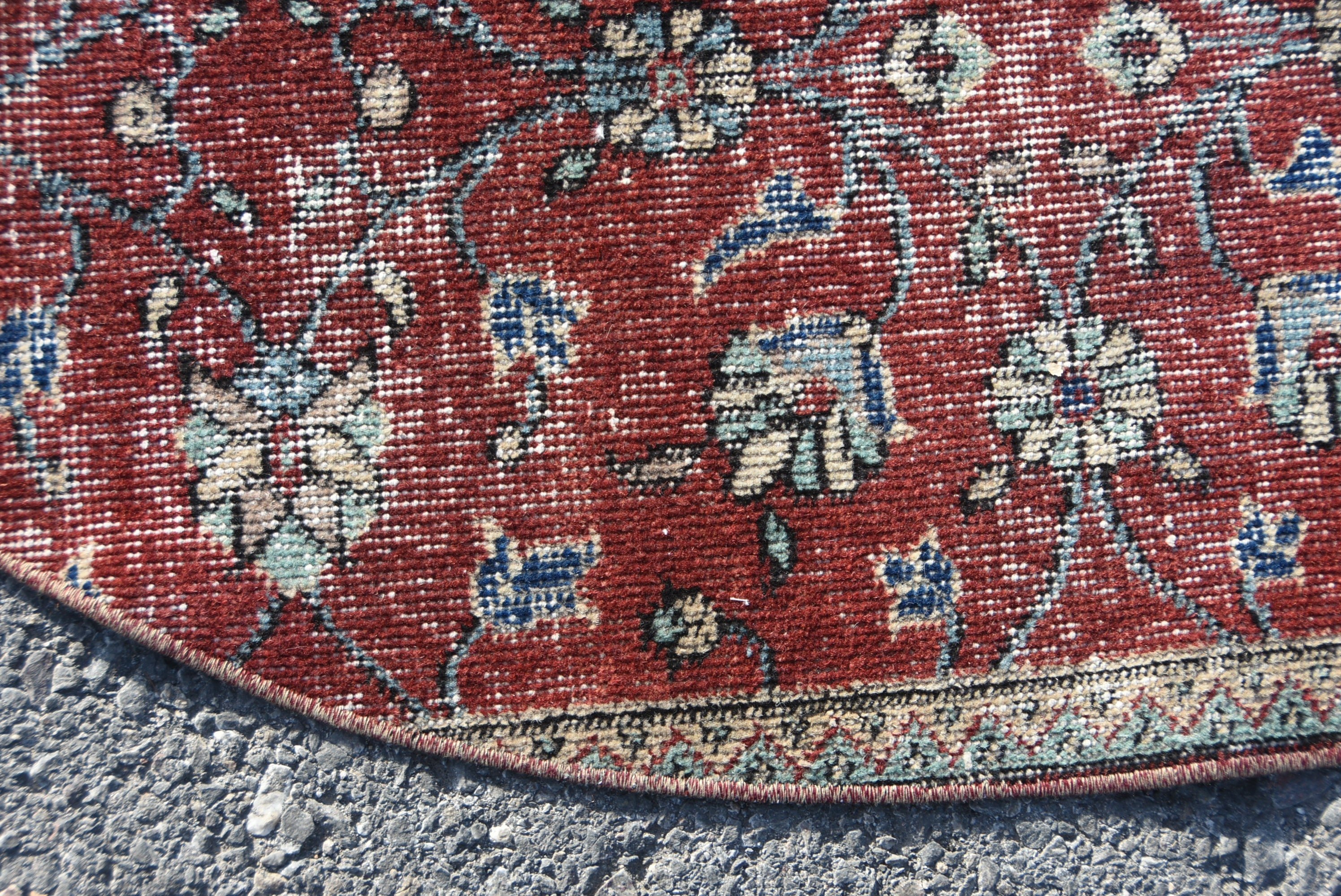 Red Cool Rug, Vintage Rug, Dorm Rug, Floor Rug, 4x4 ft Accent Rugs, Rugs for Nursery, Turkish Rug, Ethnic Rug, Kitchen Rug, Bedroom Rug